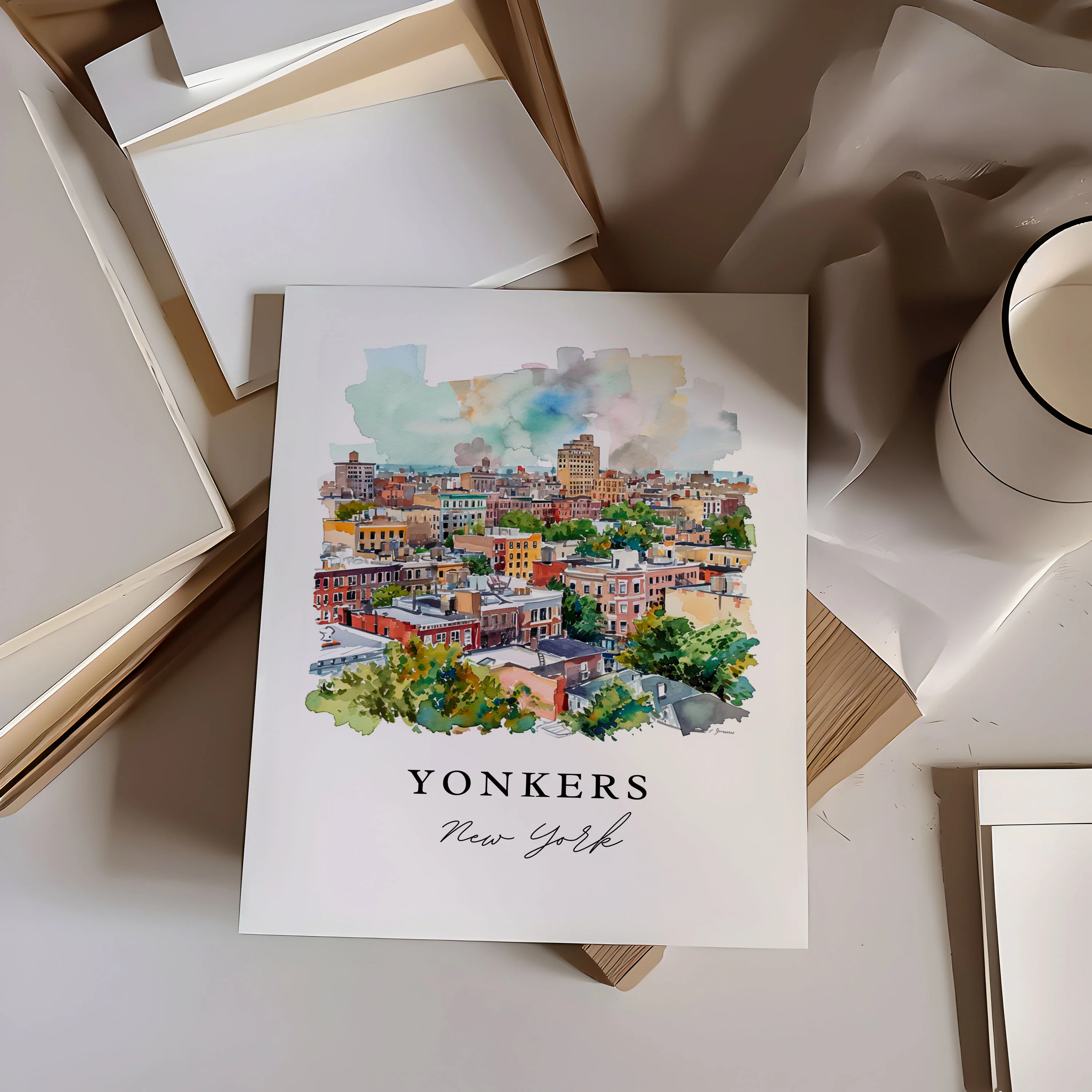 Yonkers, New York – Watercolor Art Print - Image 2