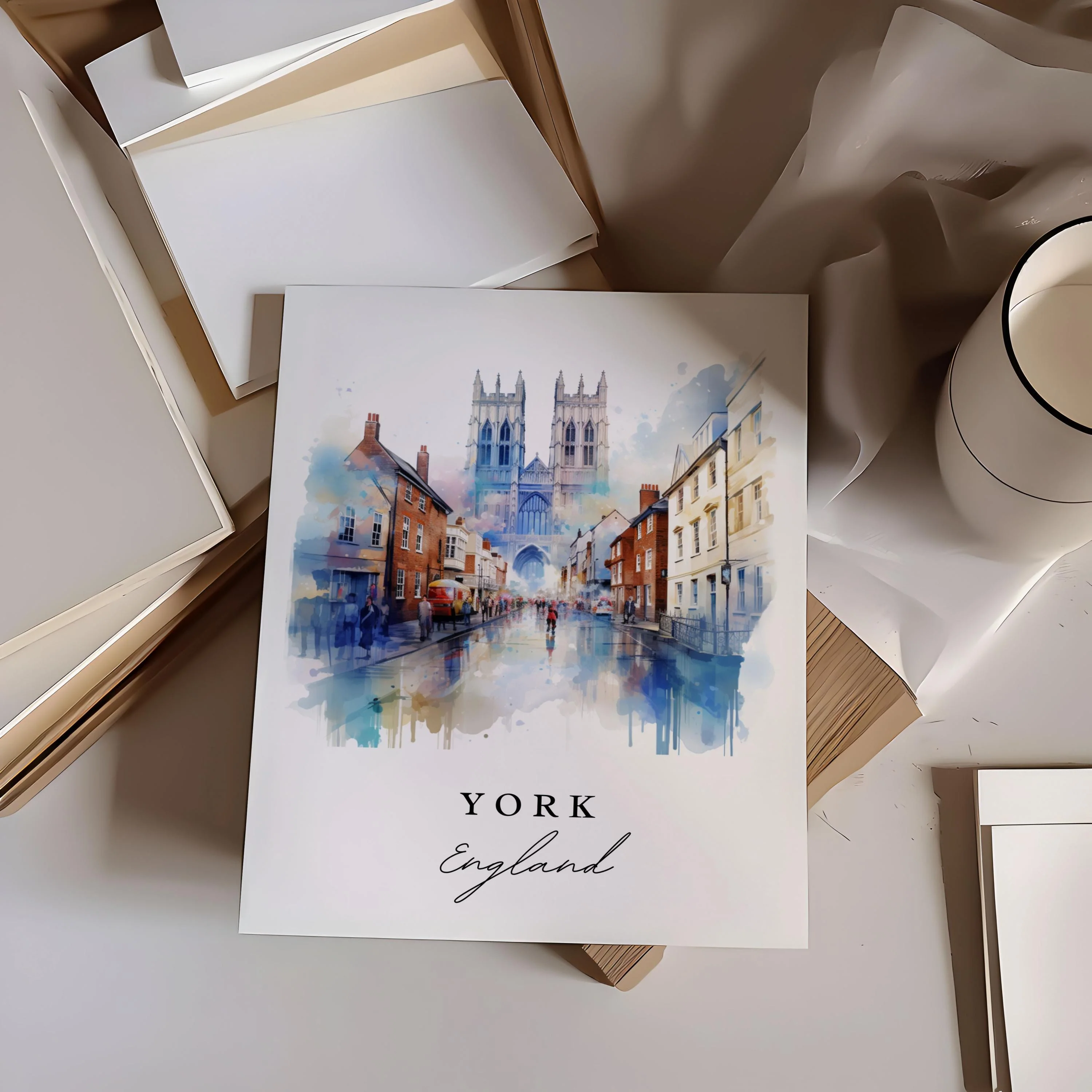 York, England – Watercolor Art Print - Image 2