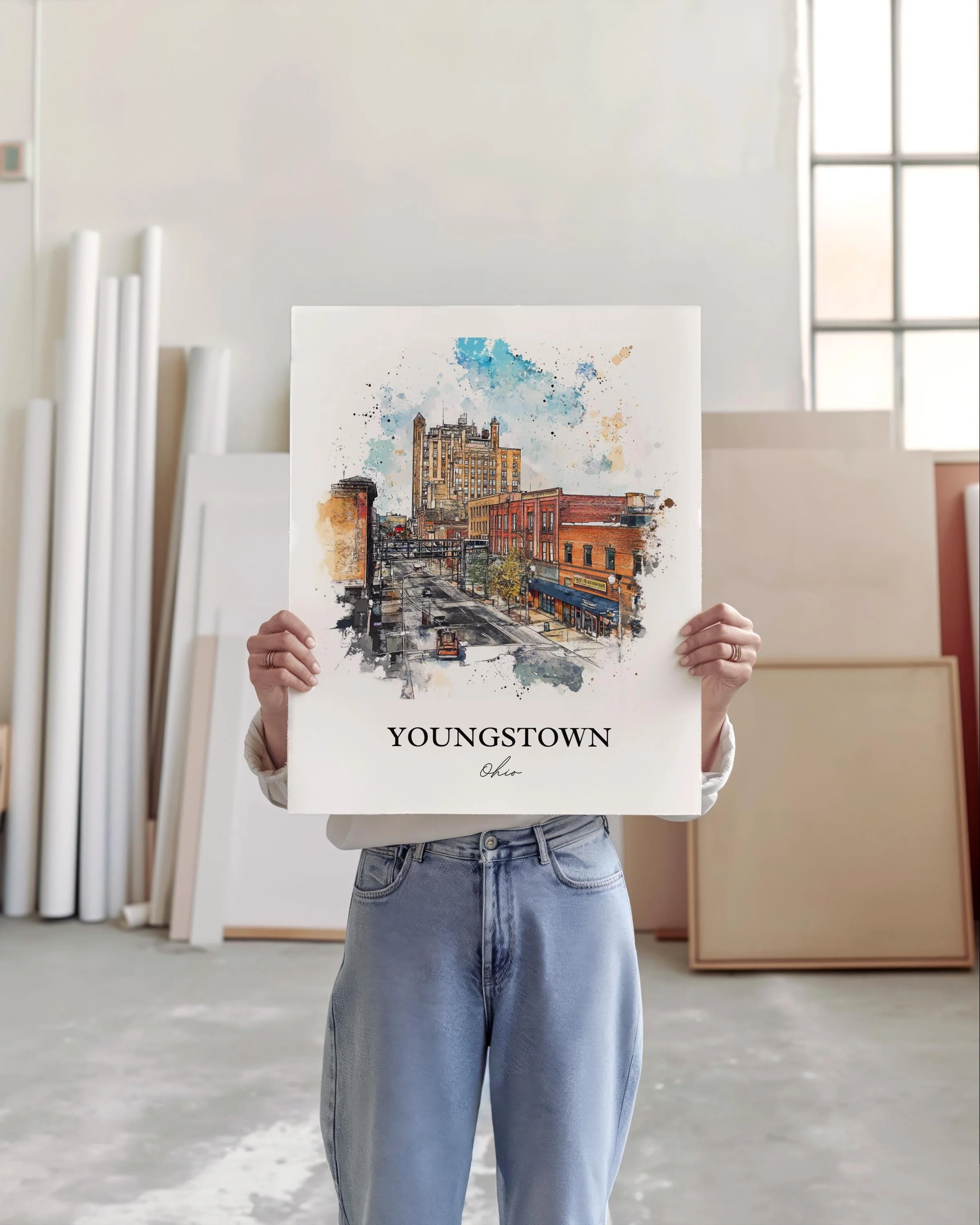 Youngstown, Ohio, USA – Watercolor Art Print - Image 6