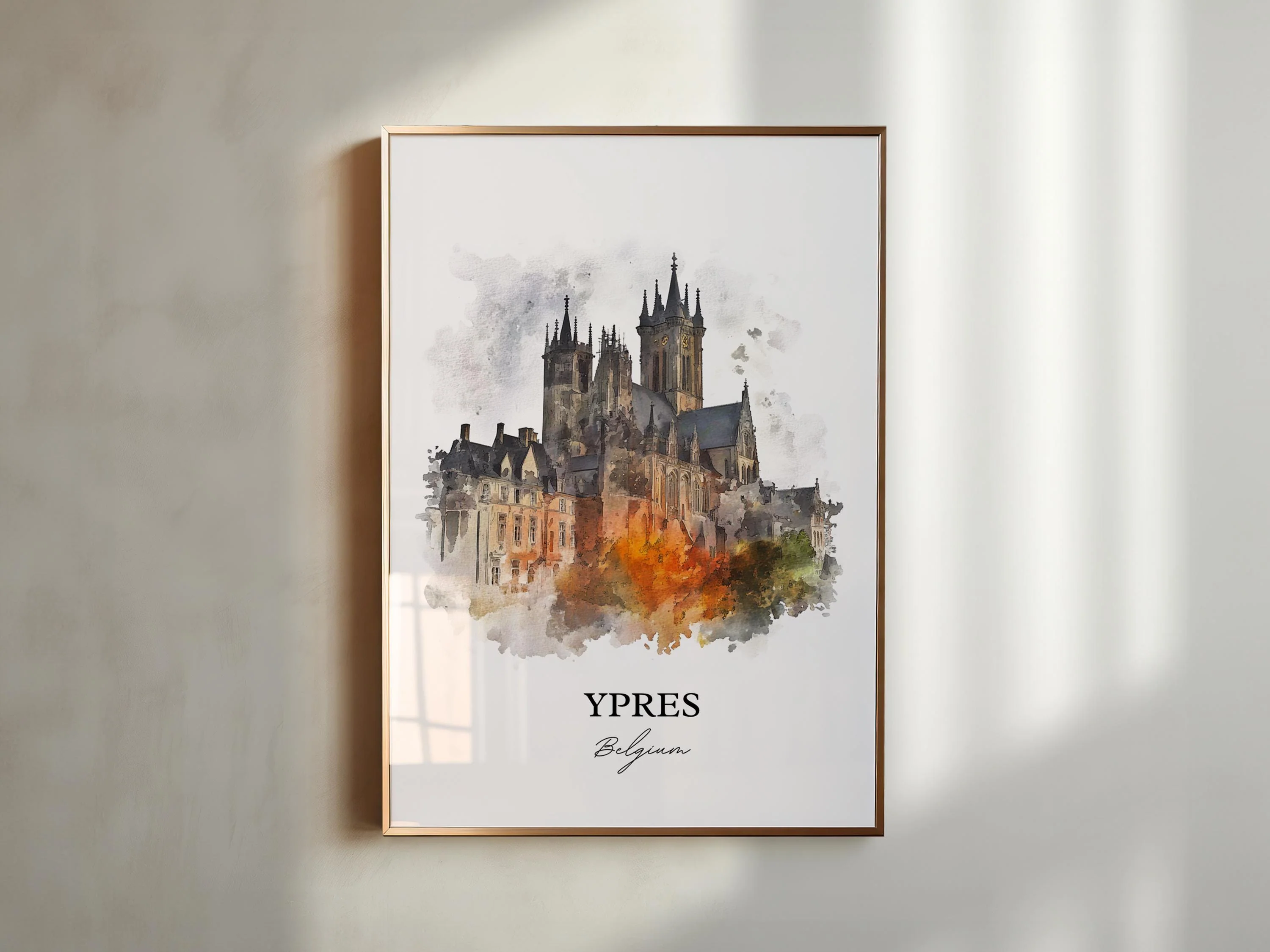 Ypres, Belgium – Watercolor Art Print - Image 4
