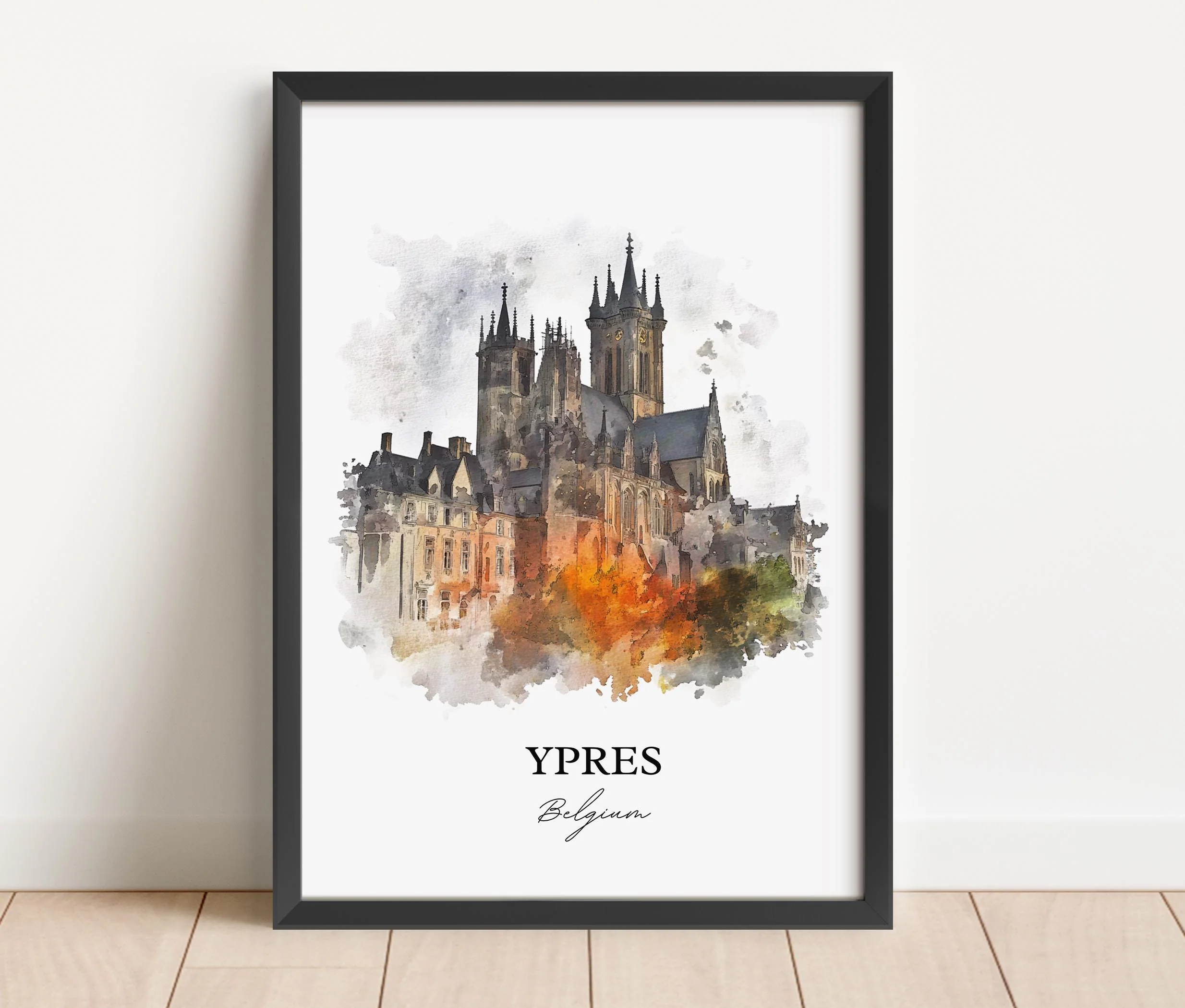 Ypres, Belgium – Watercolor Art Print - Image 5