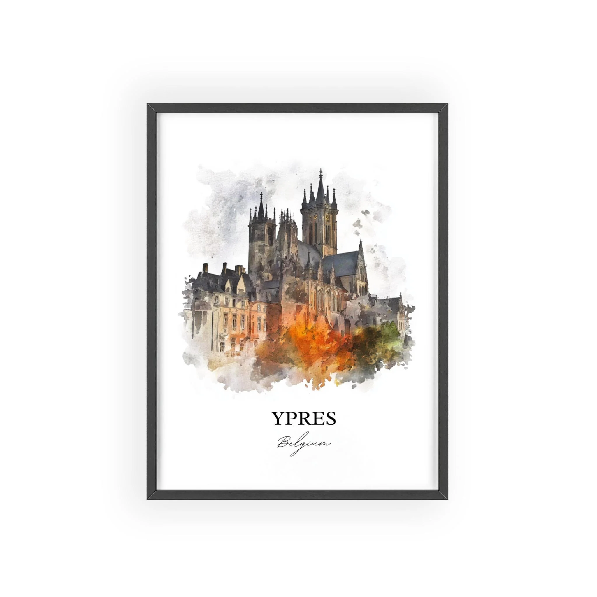 Ypres, Belgium – Watercolor Art Print - Image 7
