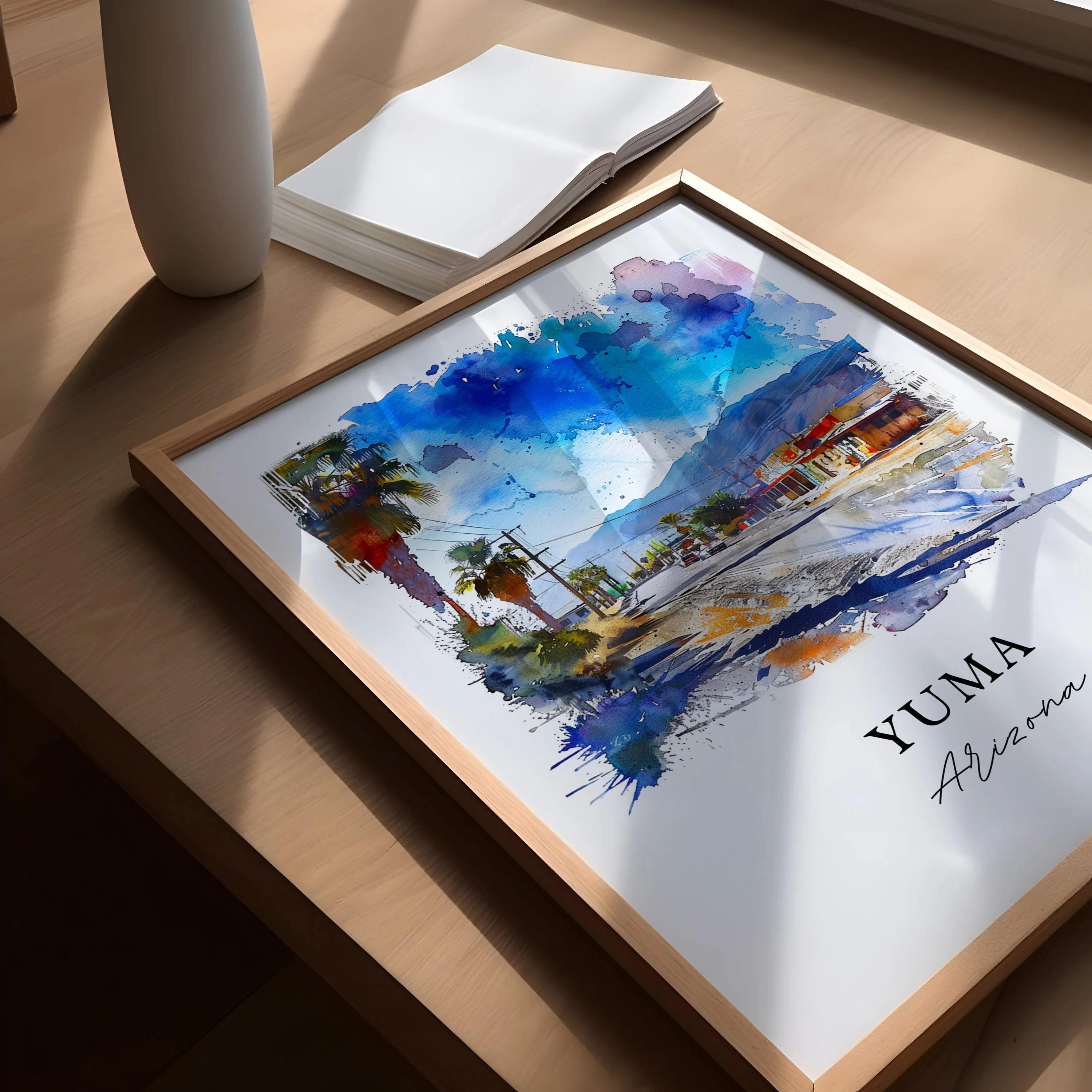 Yuma, Arizona, Arizona – Watercolor Art Print - Image 3