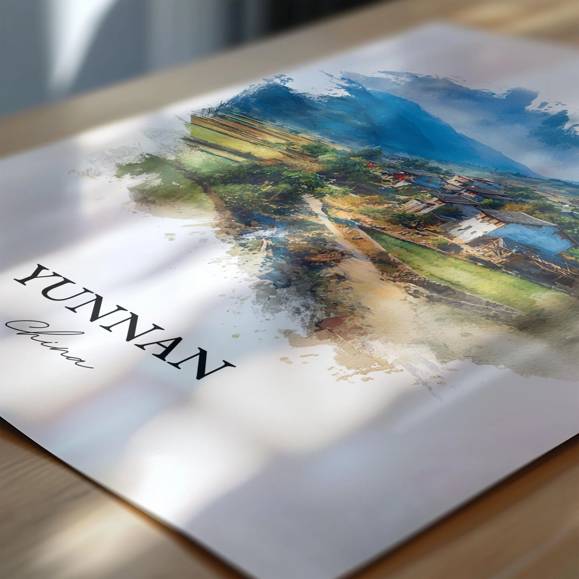 Yunnan, China – Watercolor Art Print - Image 2