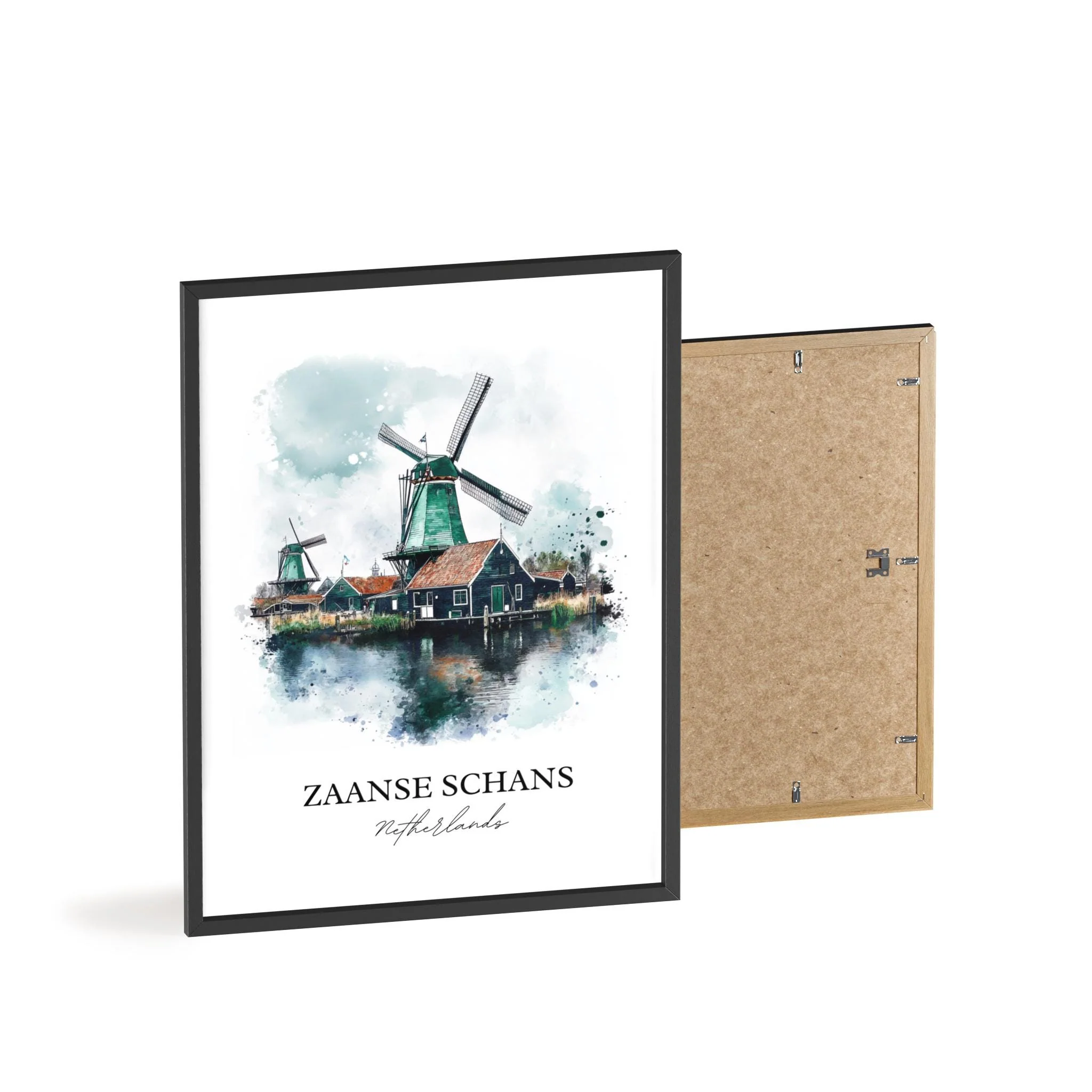 Zaanse Schans, Netherlands – Watercolor Art Print - Image 8