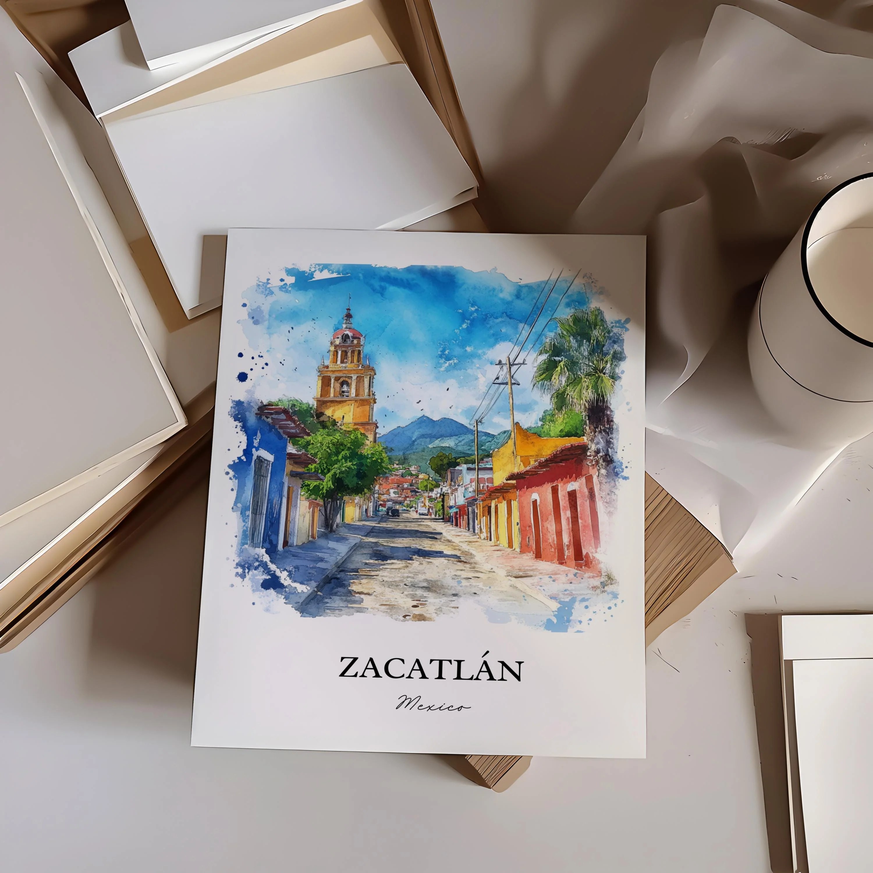 Zacatlán, Mexico – Watercolor Art Print - Image 5