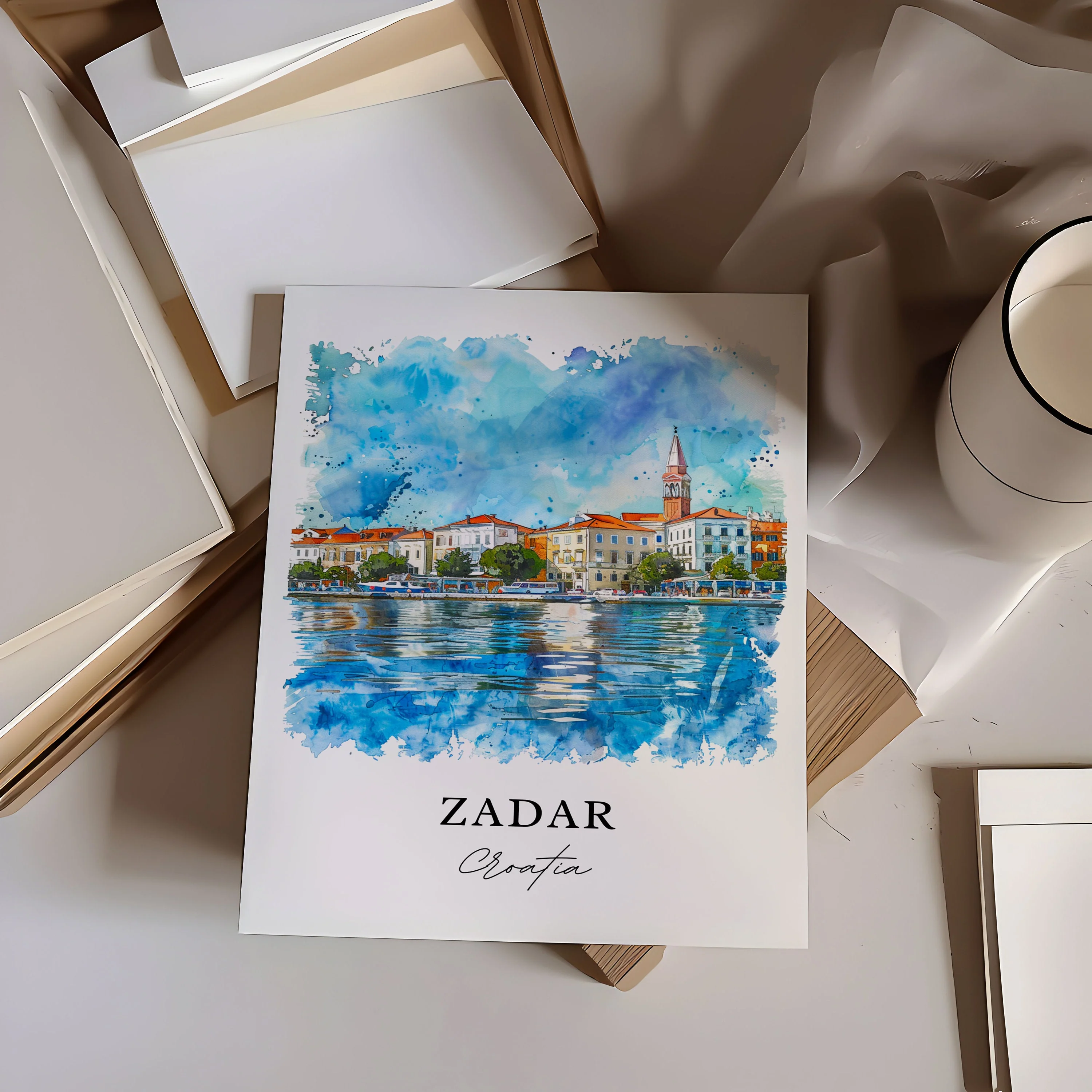 Zadar, Croatia – Watercolor Art Print - Image 2