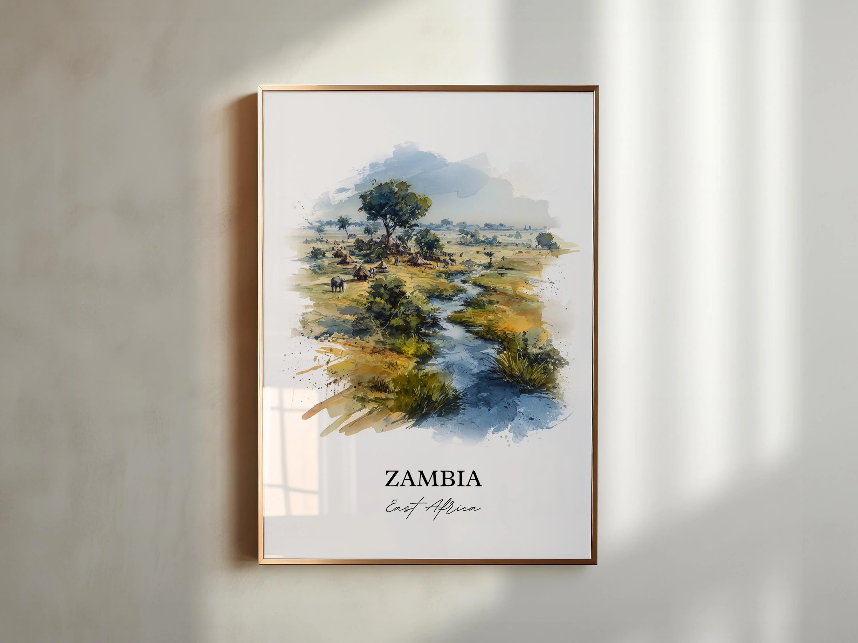 Zambia, Zambia – Watercolor Art Print - Image 5