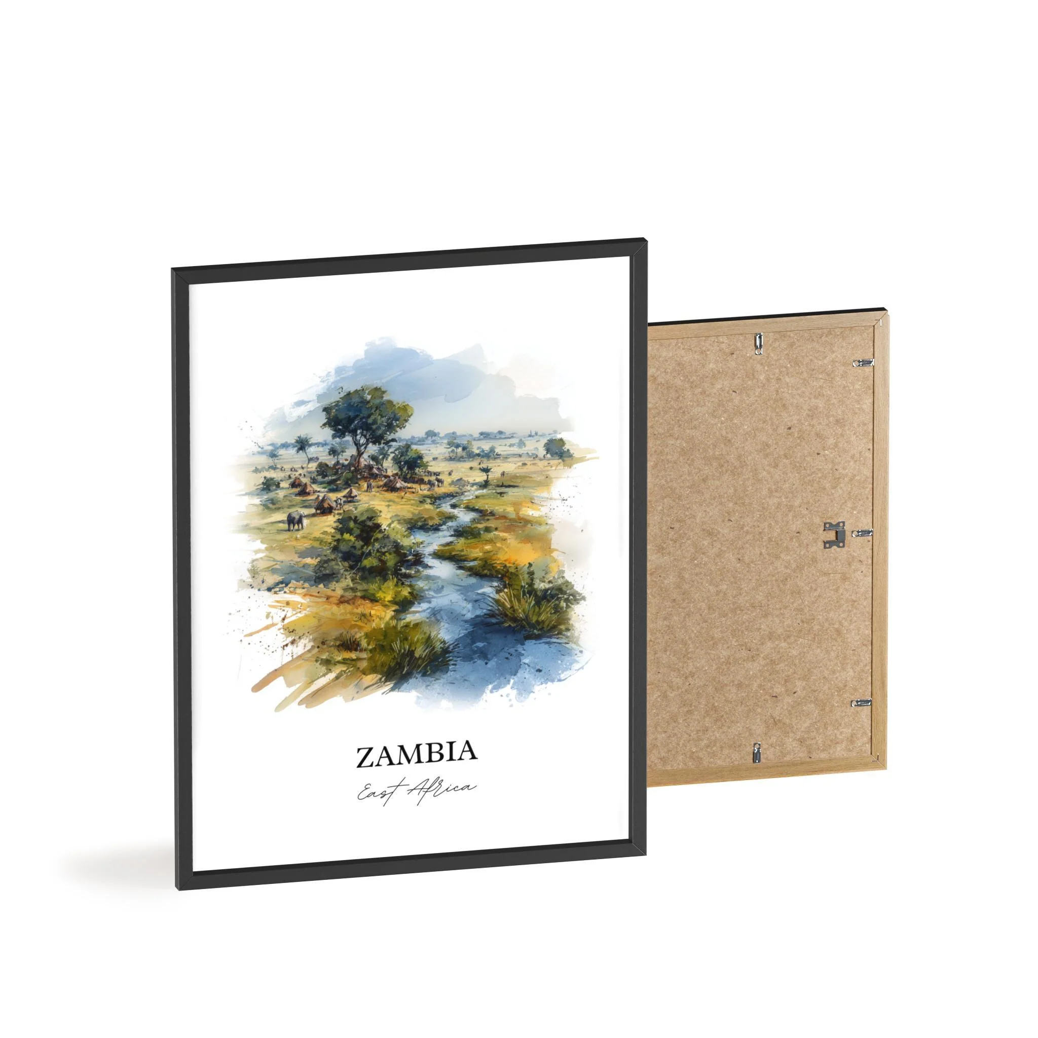 Zambia, Zambia – Watercolor Art Print - Image 8