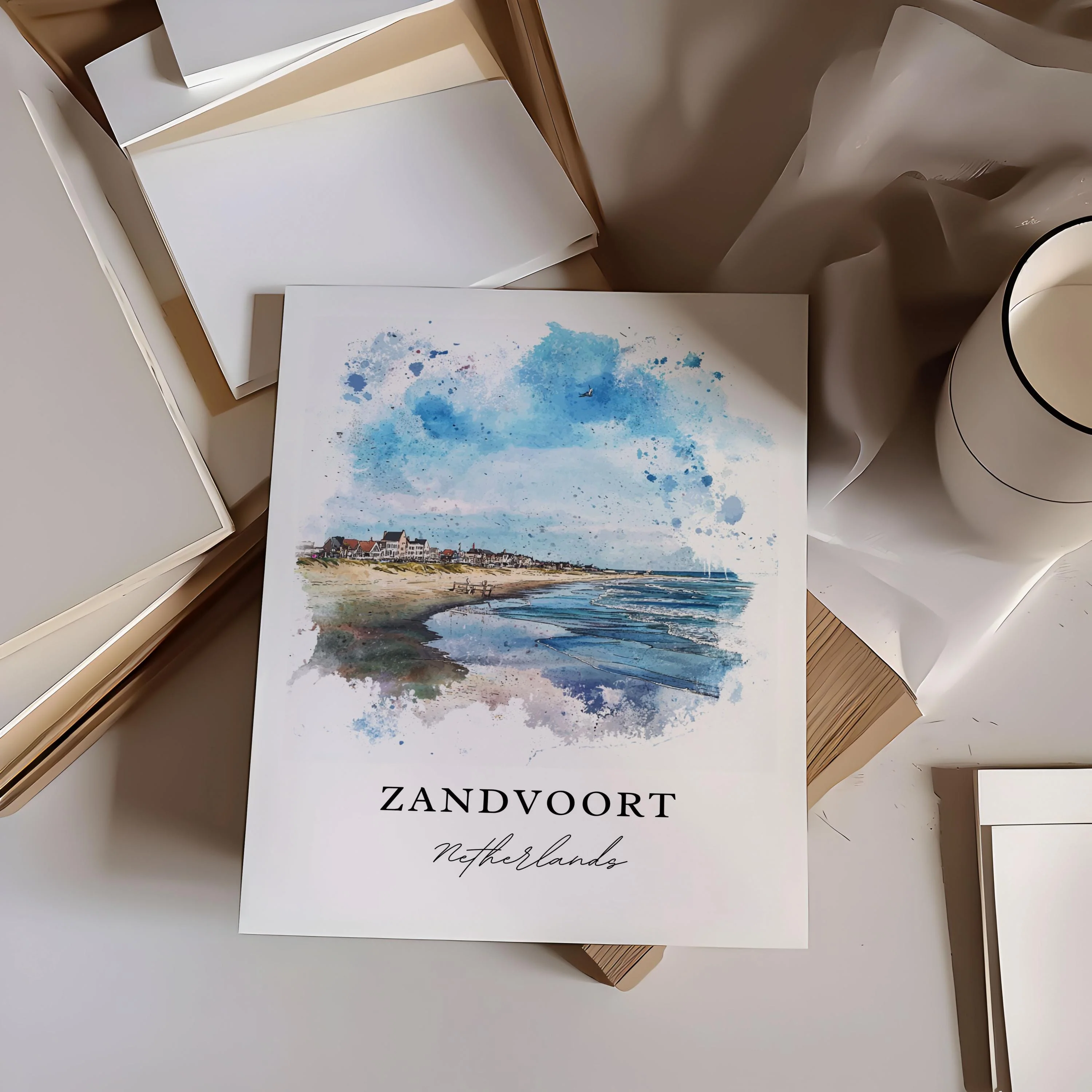 Zandvoort, Netherlands – Watercolor Art Print - Image 5