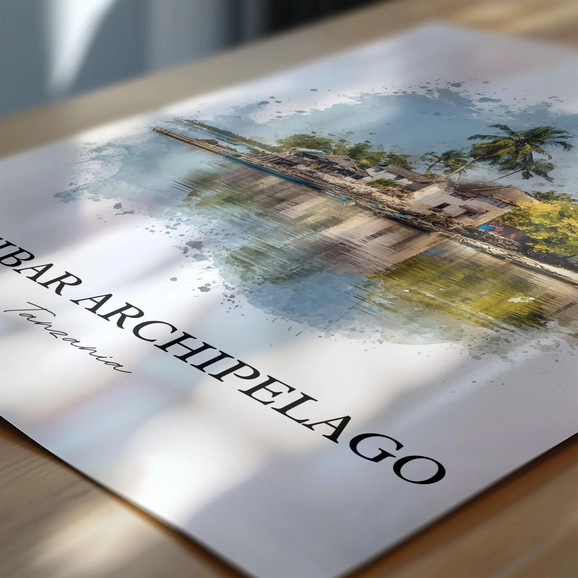 Zanzibar, Tanzania – Watercolor Art Print - Image 2