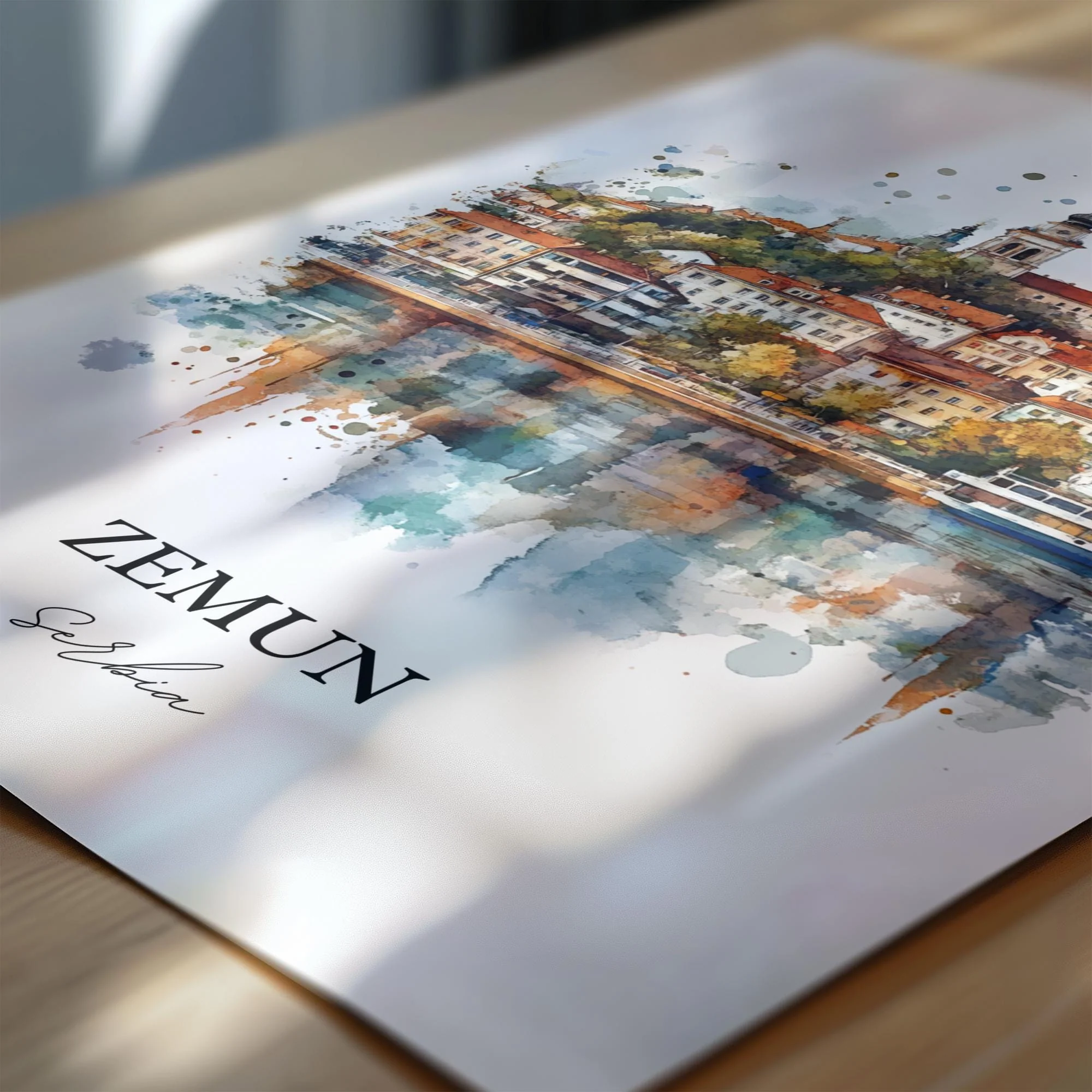 Zemun, Serbia – Watercolor Art Print - Image 2