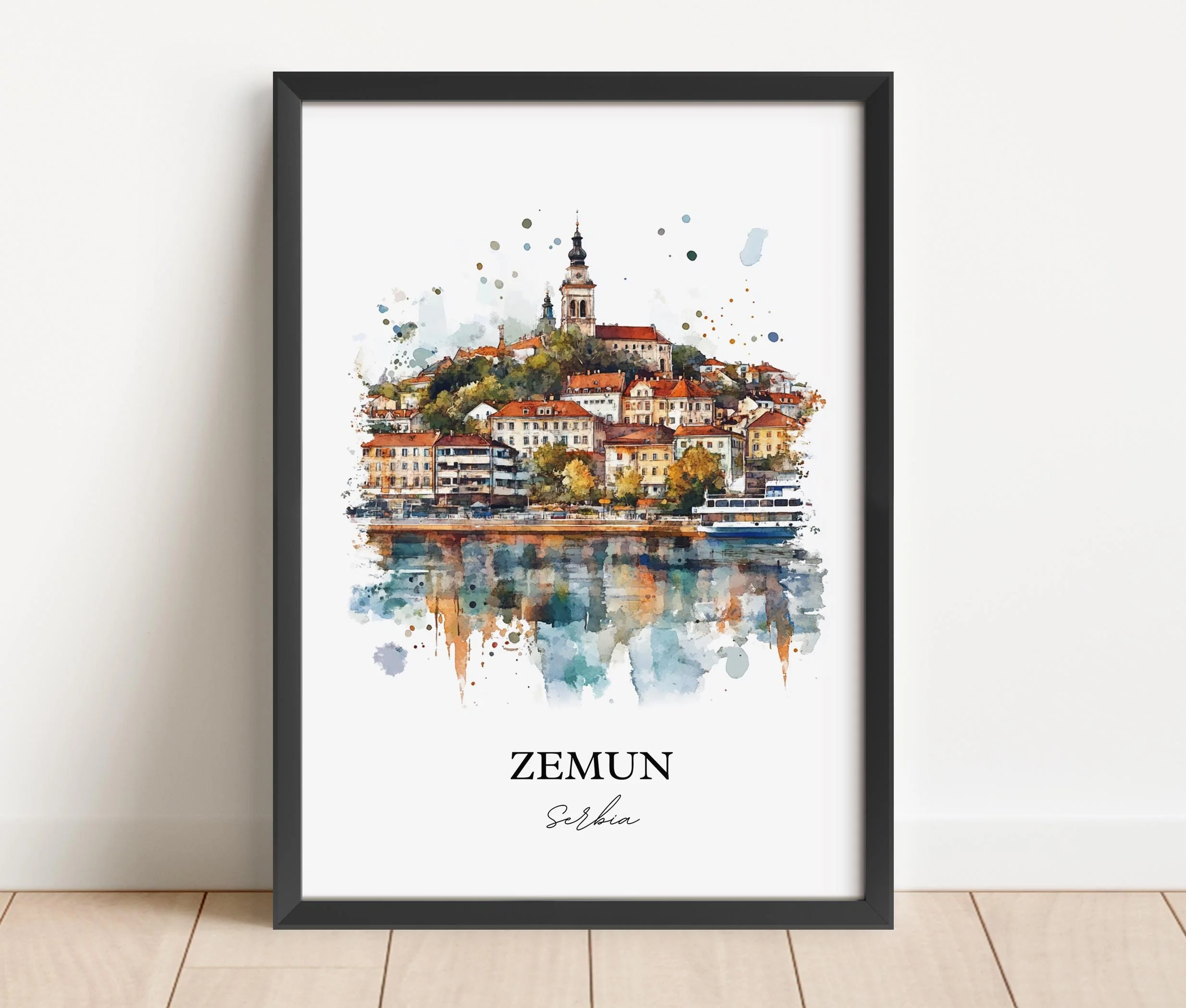 Zemun, Serbia – Watercolor Art Print - Image 3