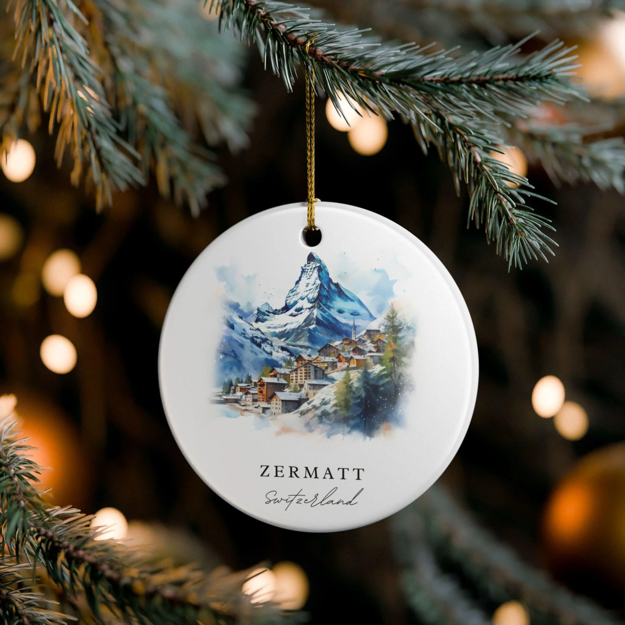 Zermatt Switzerland Ornament: Unique Zermatt Souvenir, Zermatt Xmas Decor, and Authentic Switzerland Gift - Image 2
