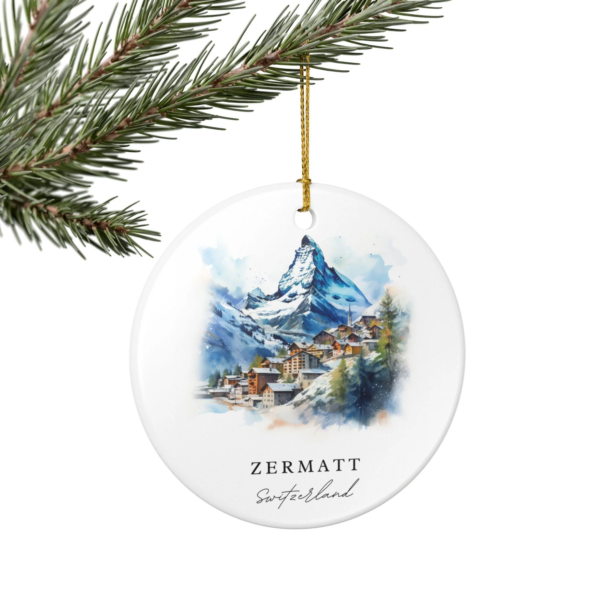 Zermatt Switzerland Ornament: Unique Zermatt Souvenir, Zermatt Xmas Decor, and Authentic Switzerland Gift - Image 3