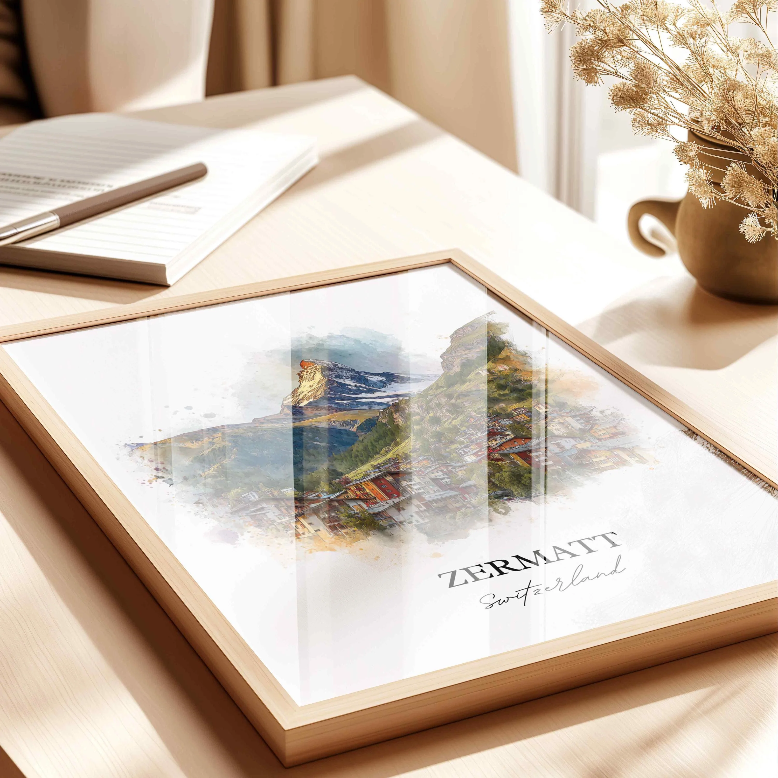 Zermatt, Switzerland – Watercolor Art Print - Image 4