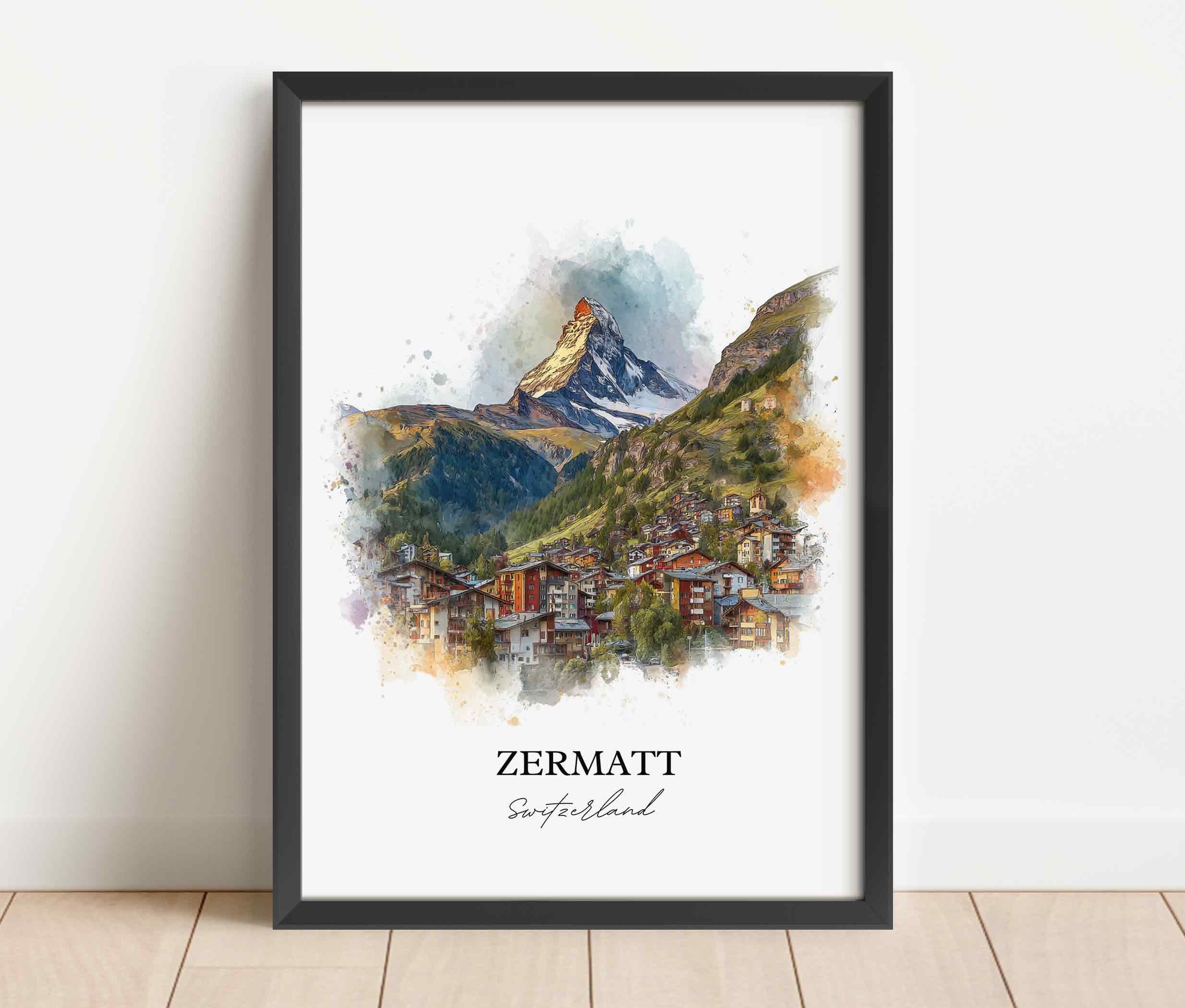 Zermatt, Switzerland – Watercolor Art Print - Image 7