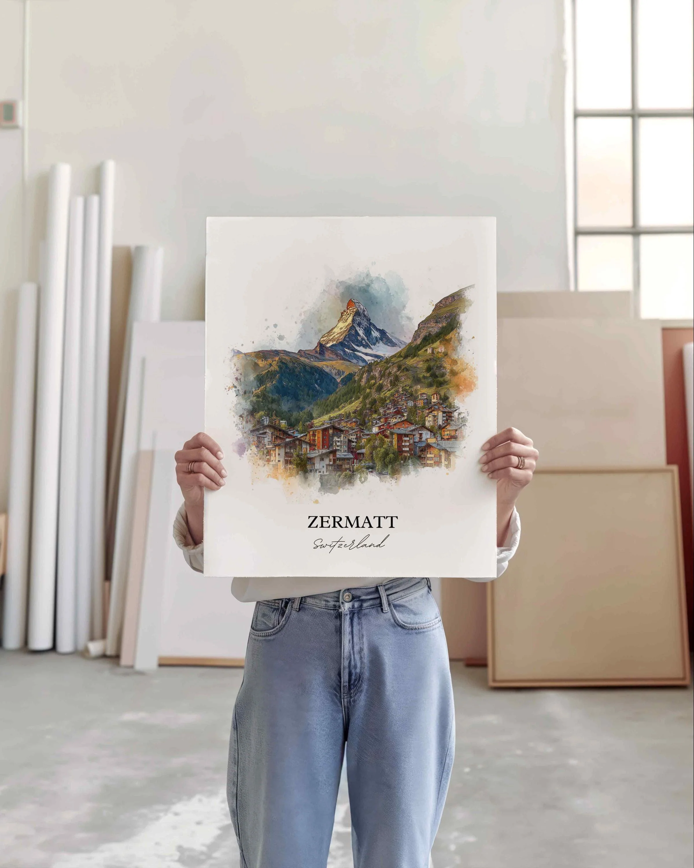 Zermatt, Switzerland – Watercolor Art Print - Image 8