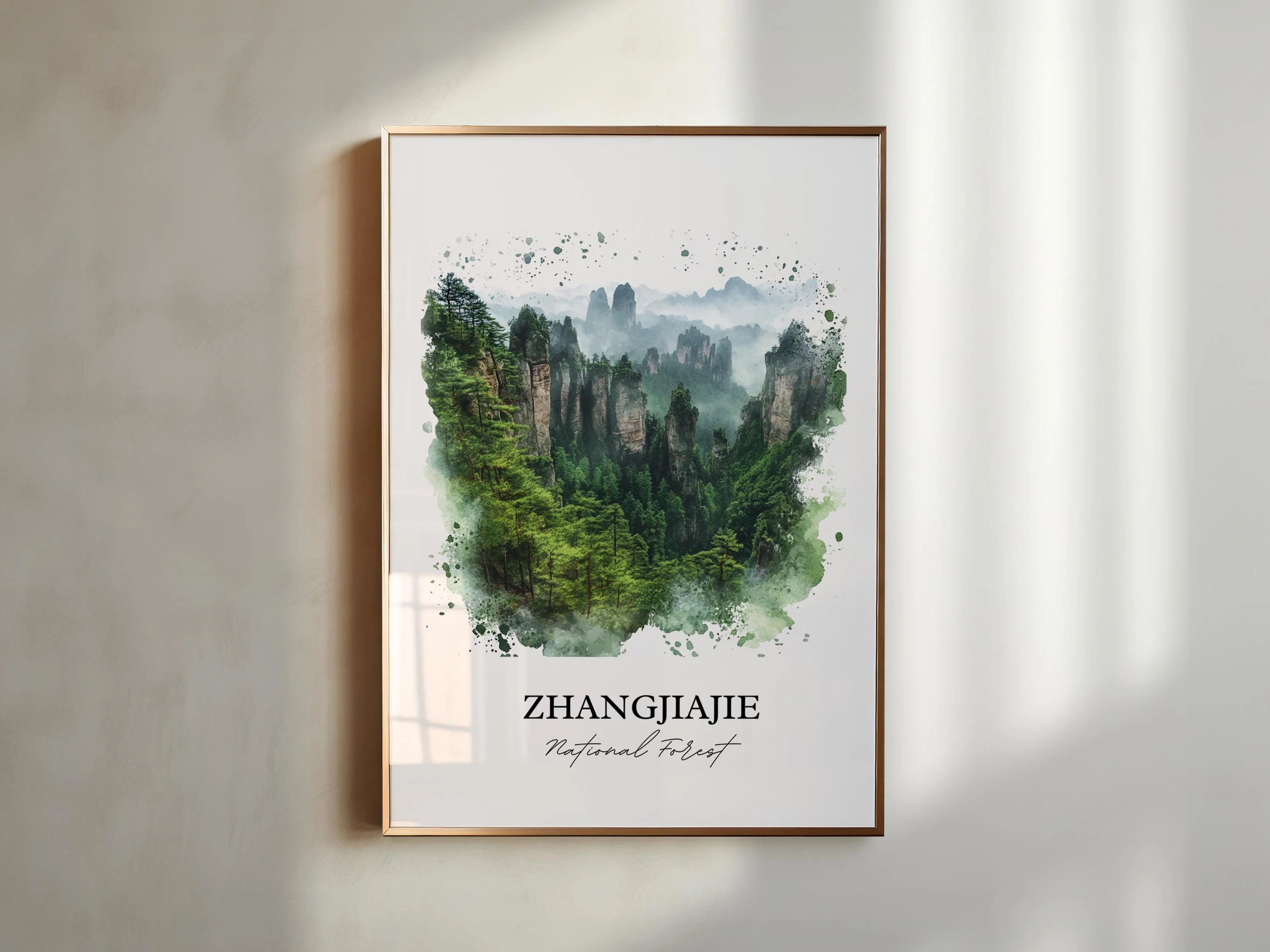Zhangjiajie National Park, China – Watercolor Art Print - Image 4