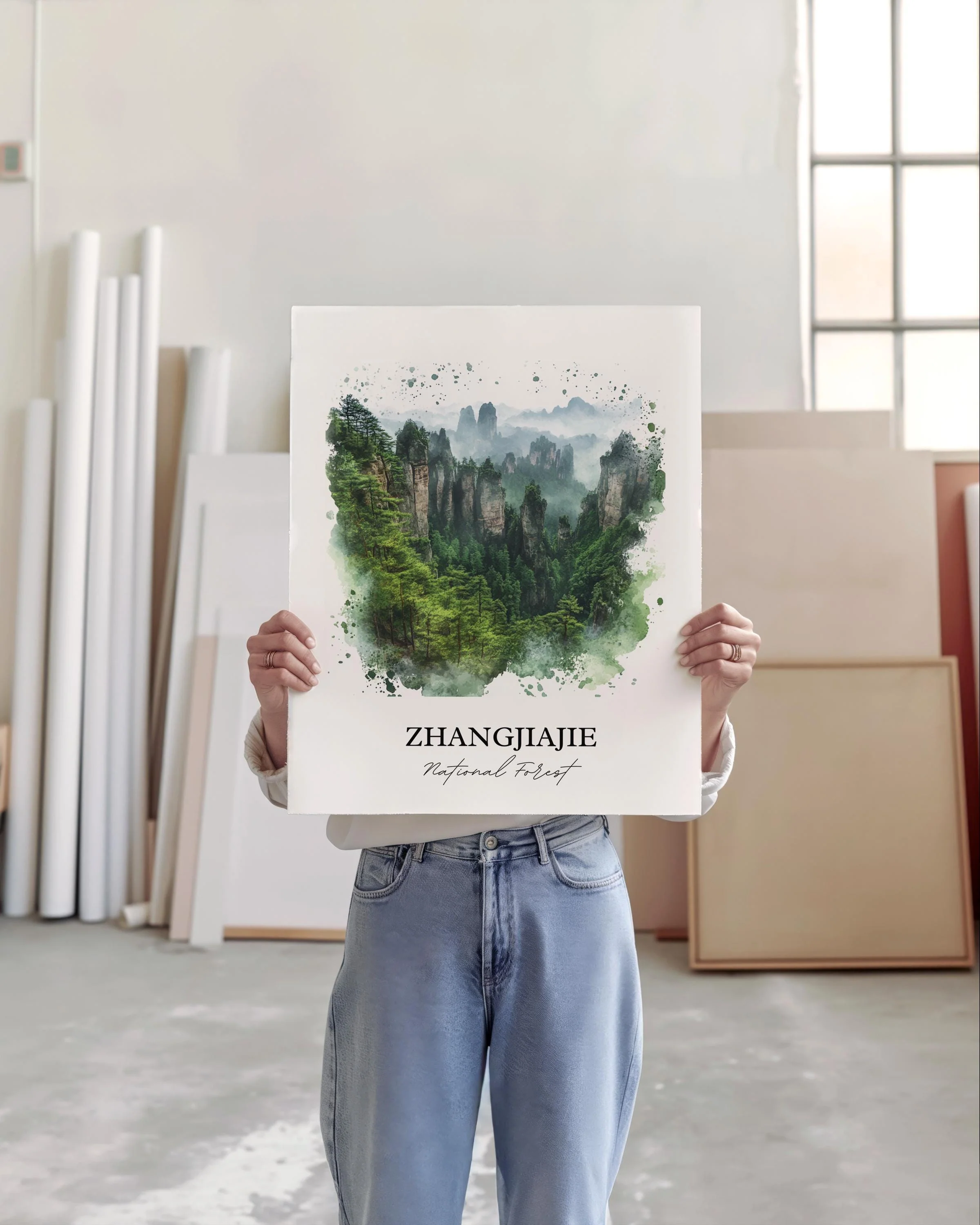 Zhangjiajie National Park, China – Watercolor Art Print - Image 5