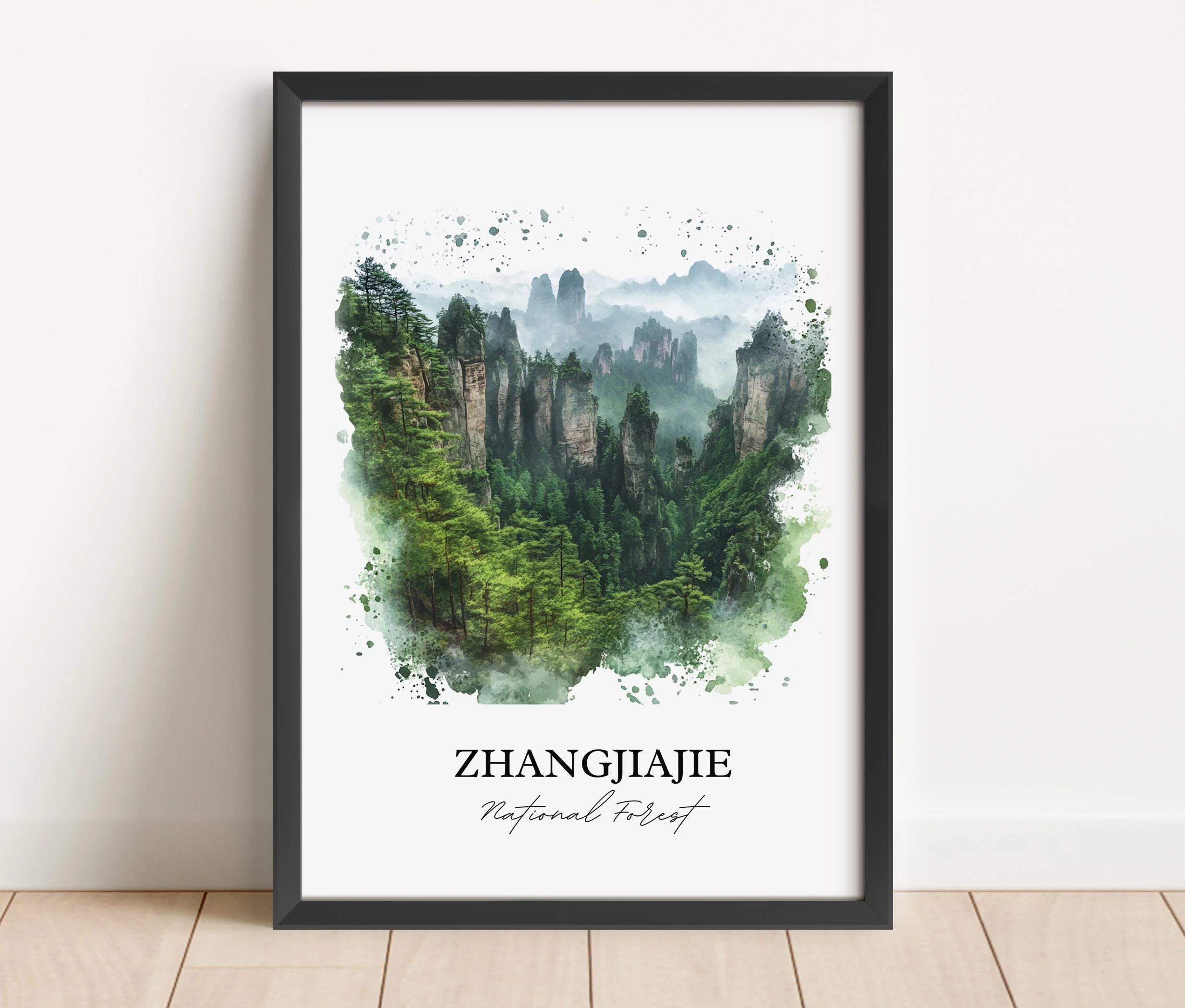 Zhangjiajie National Park, China – Watercolor Art Print - Image 6