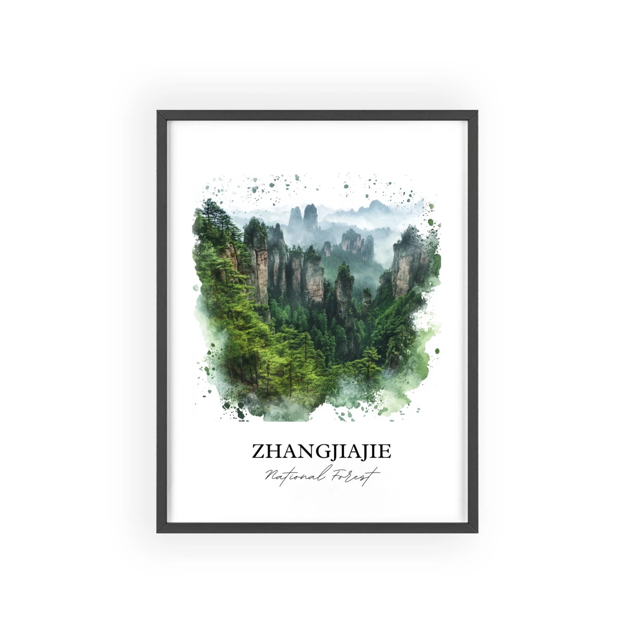 Zhangjiajie National Park, China – Watercolor Art Print - Image 7