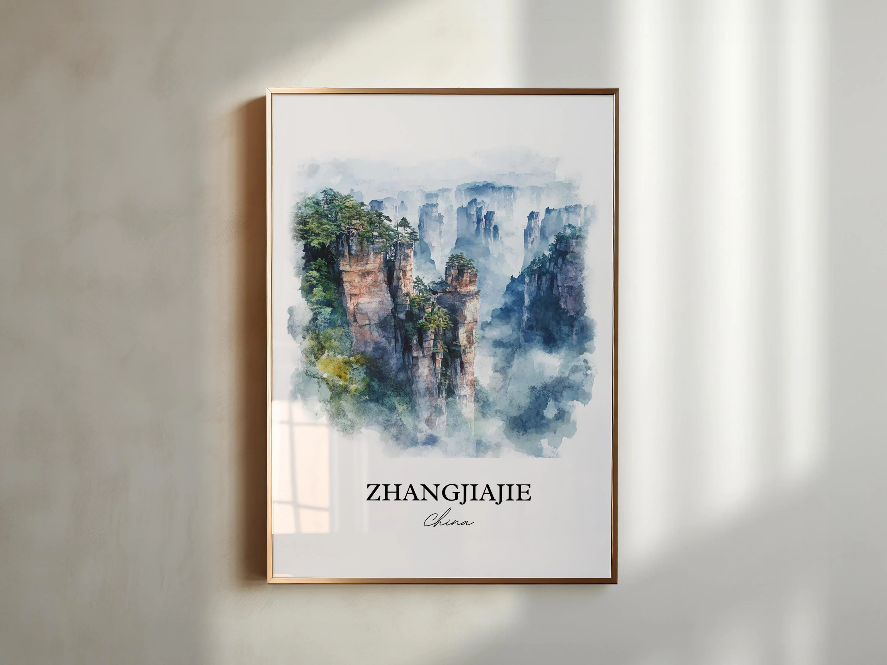 Zhangjiajie, China – Watercolor Art Print - Image 4