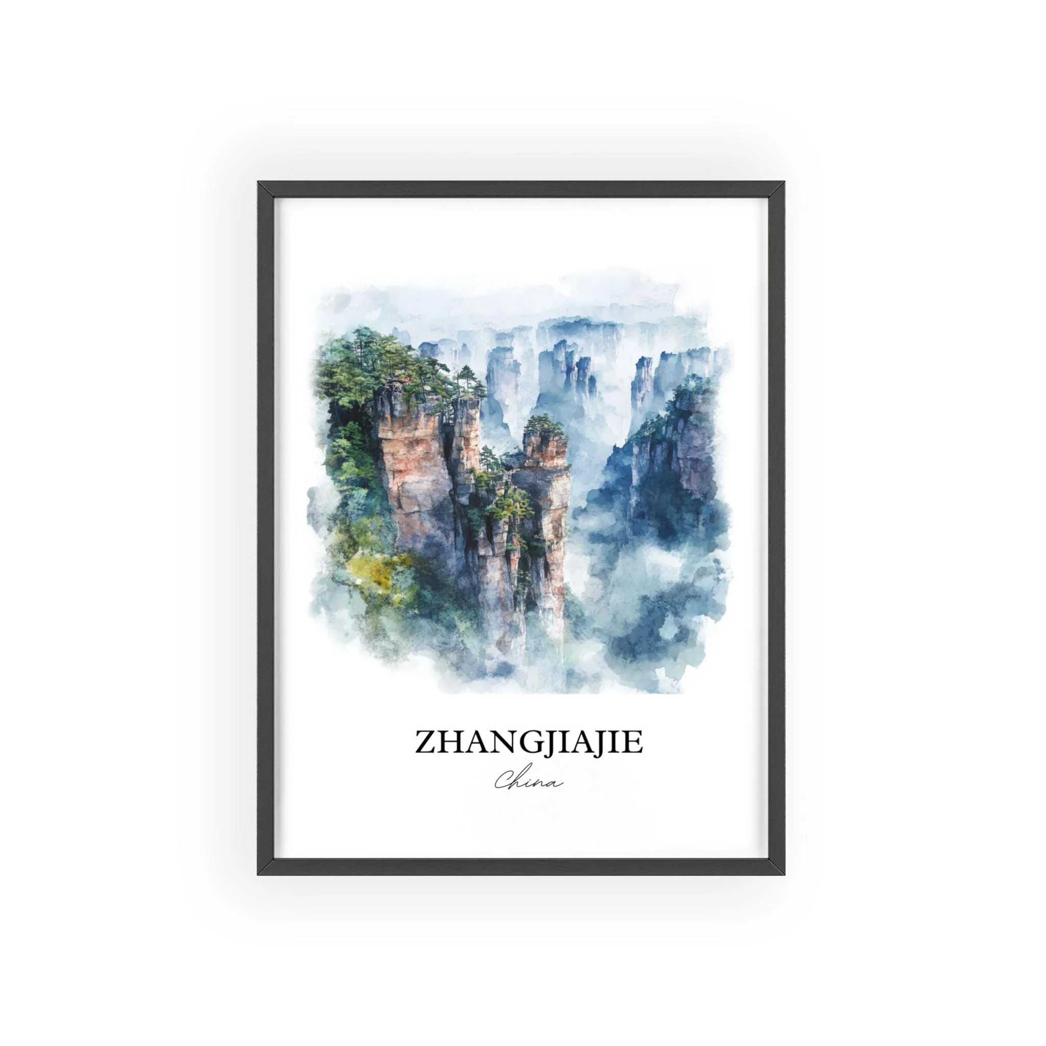 Zhangjiajie, China – Watercolor Art Print - Image 7