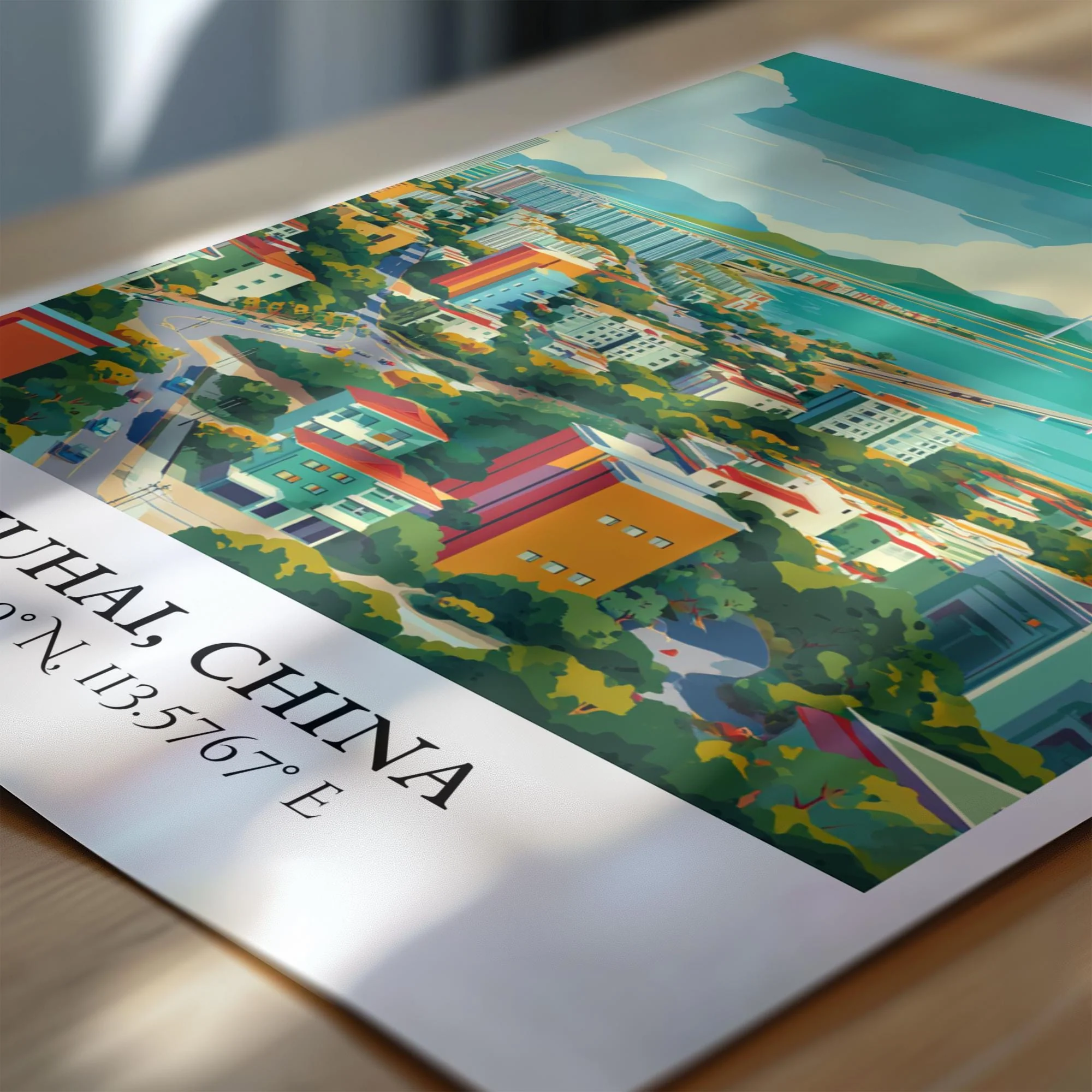 Zhuhai, China – Watercolor Art Print - Image 2