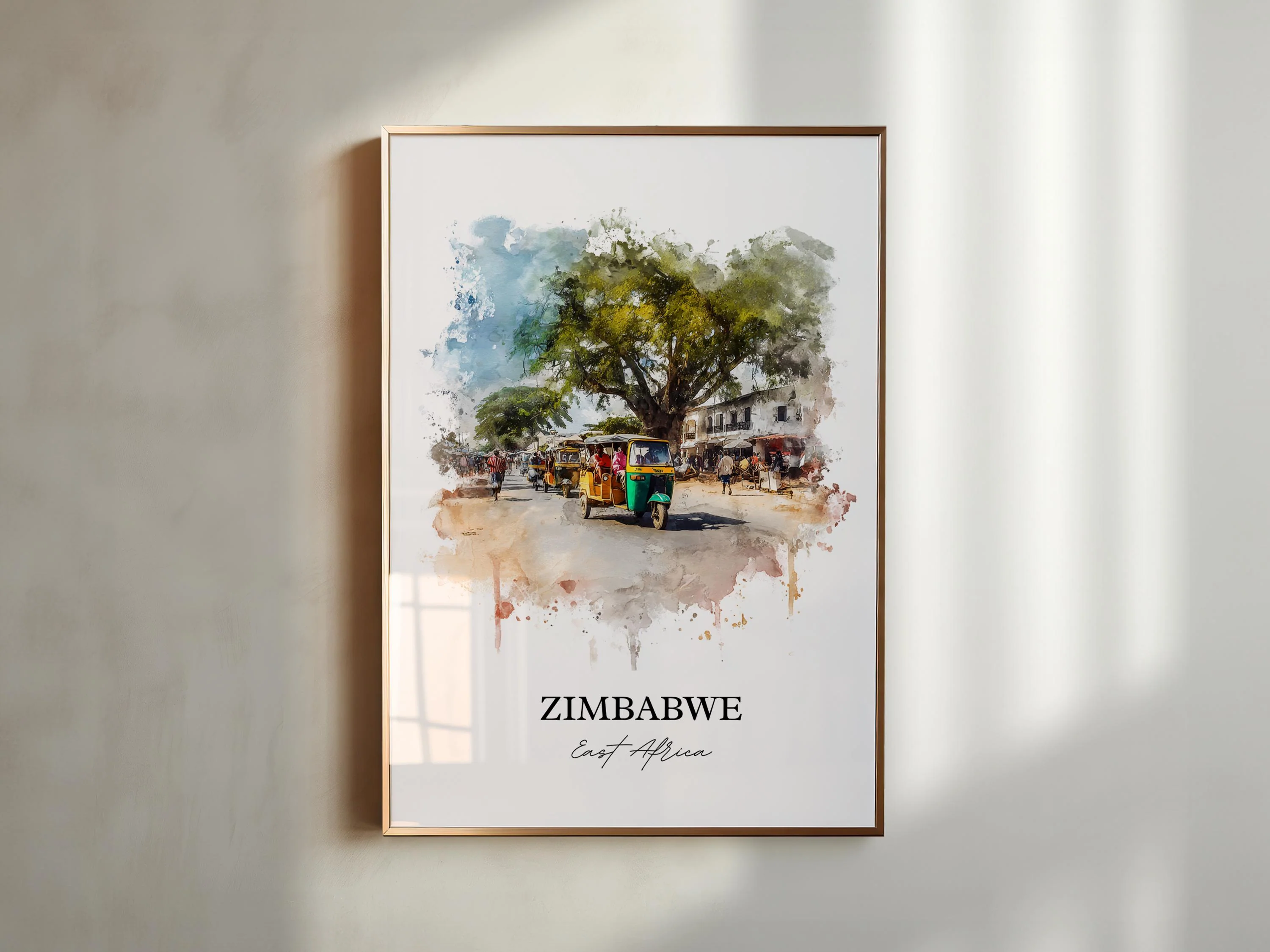 Zimbabwe, Zimbabwe – Watercolor Art Print - Image 3