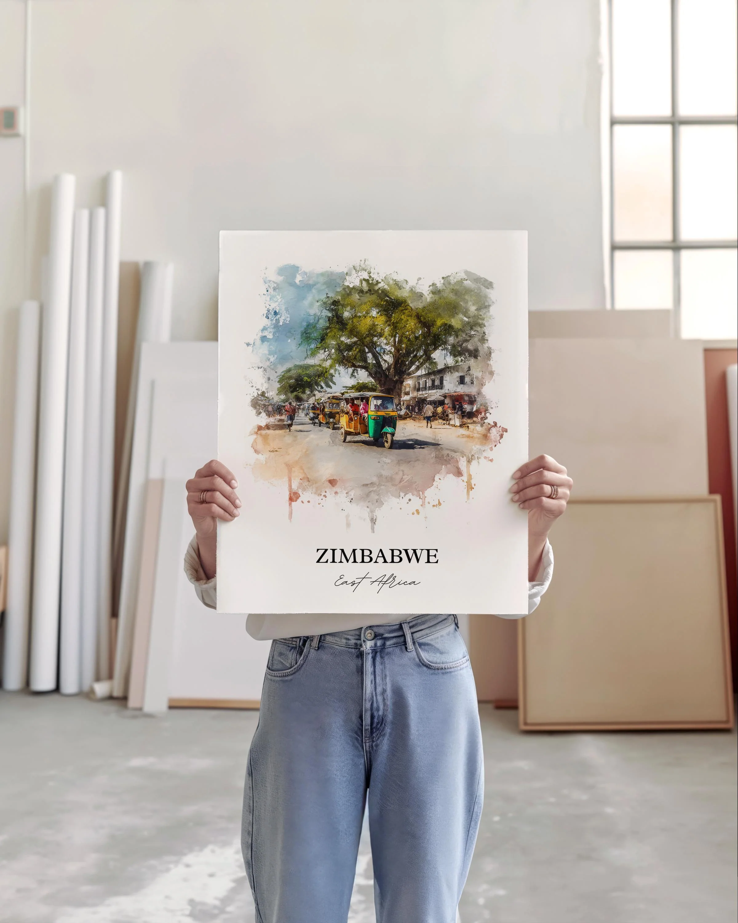 Zimbabwe, Zimbabwe – Watercolor Art Print - Image 4