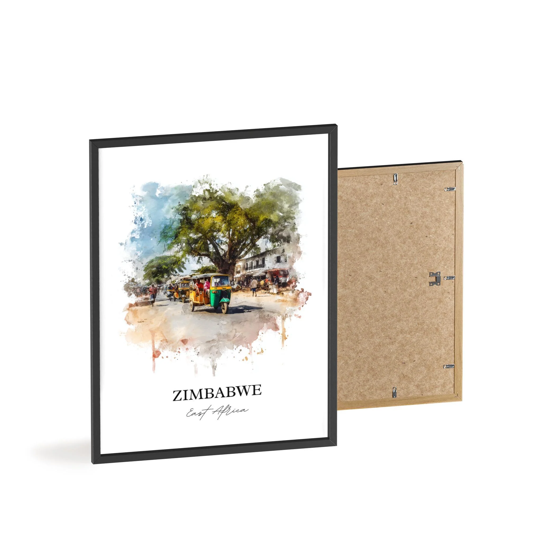 Zimbabwe, Zimbabwe – Watercolor Art Print - Image 8