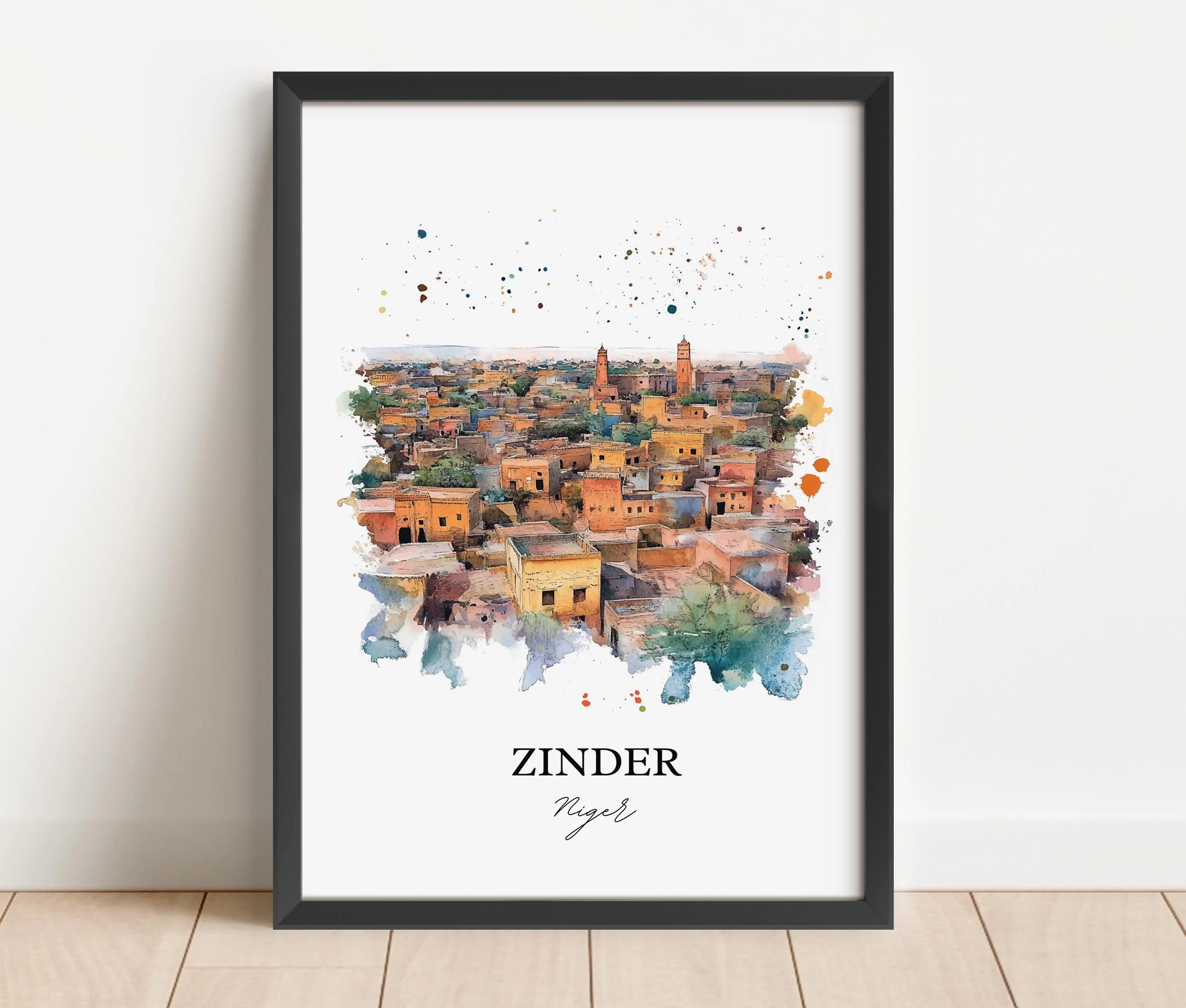 Zinder, Niger – Watercolor Art Print - Image 4