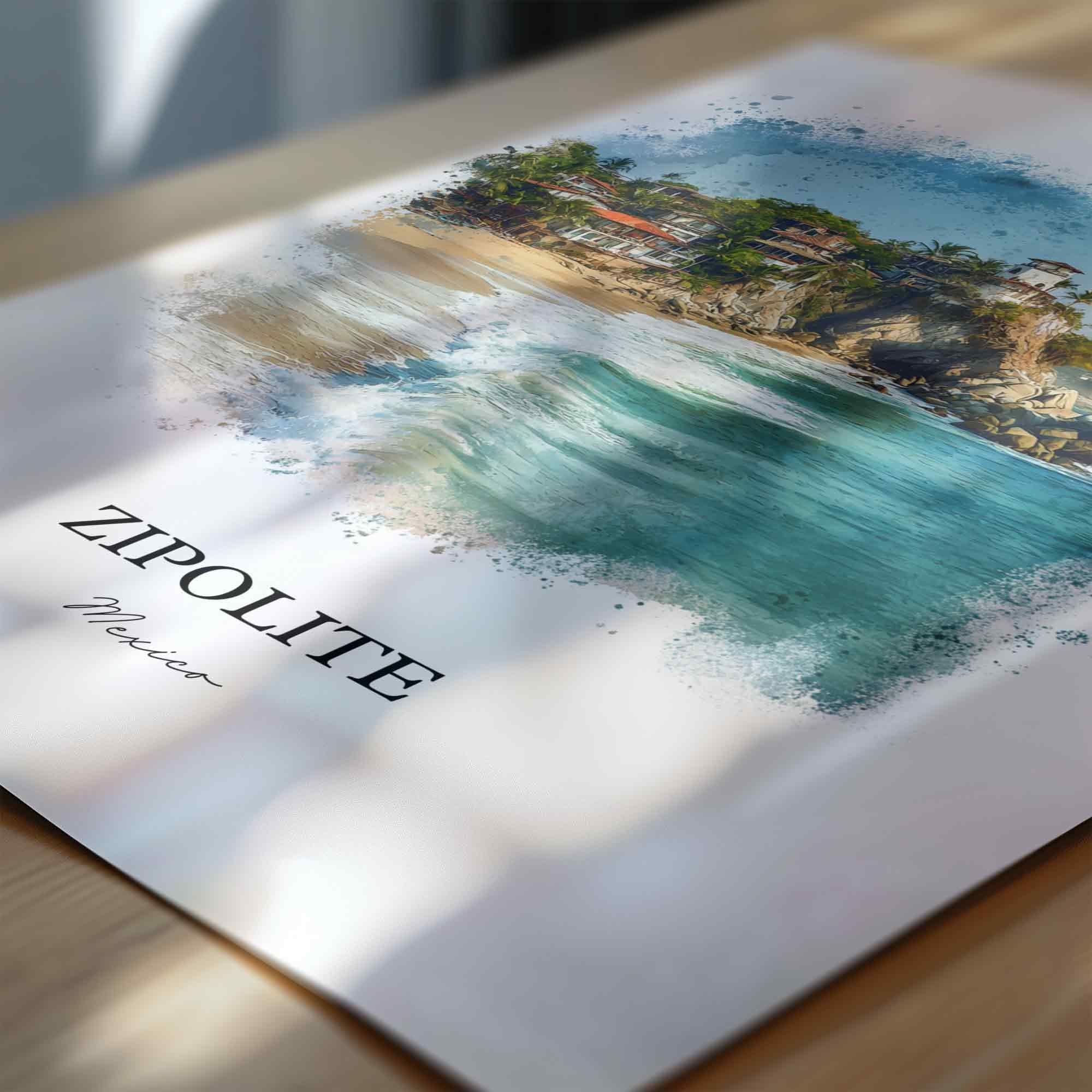 Zipolite, Oaxaca Mexico – Watercolor Art Print - Image 2