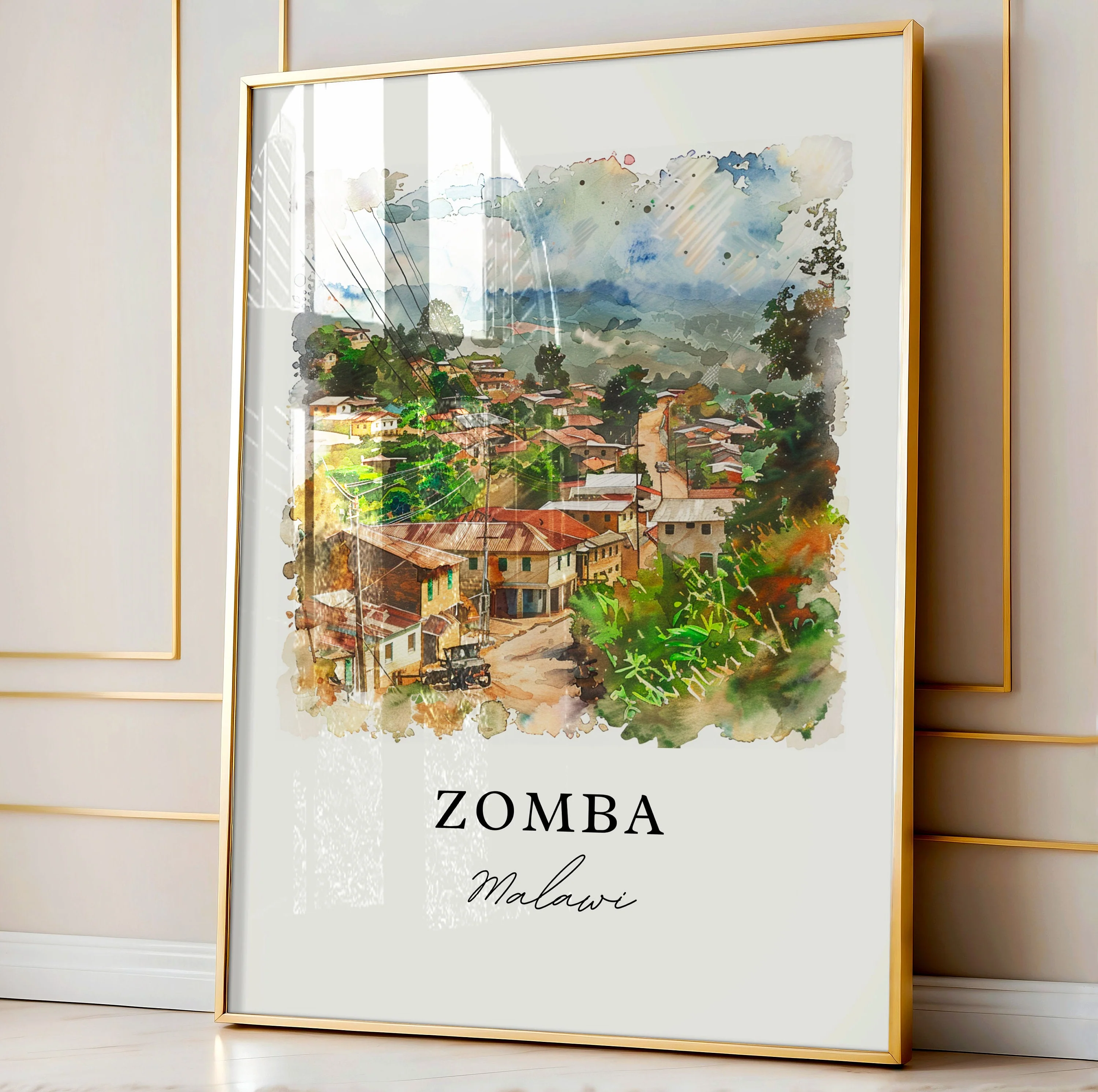 Zomba, Malawi – Watercolor Art Print - Image 4