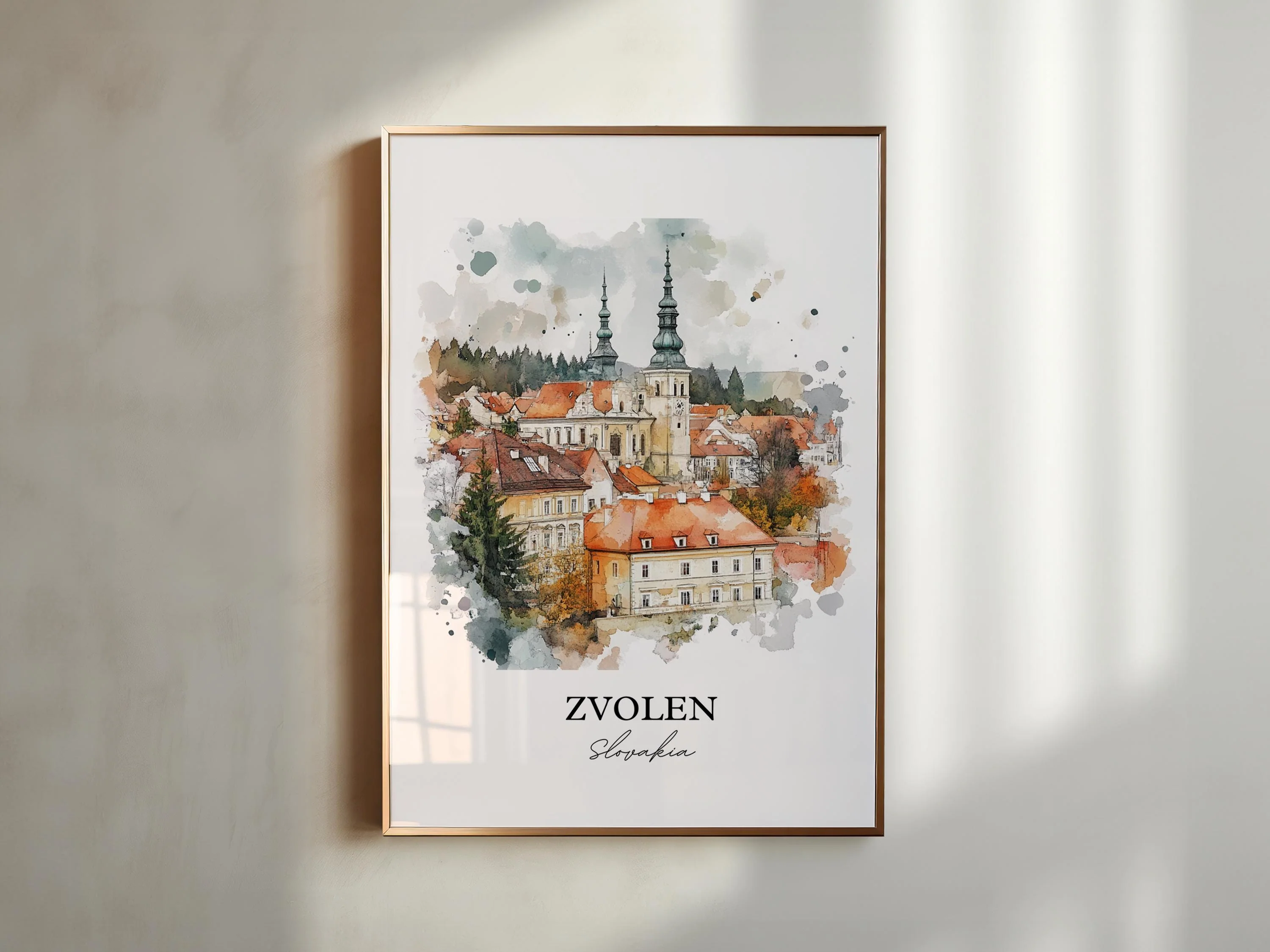 Zvolen, Slovakia – Watercolor Art Print - Image 3
