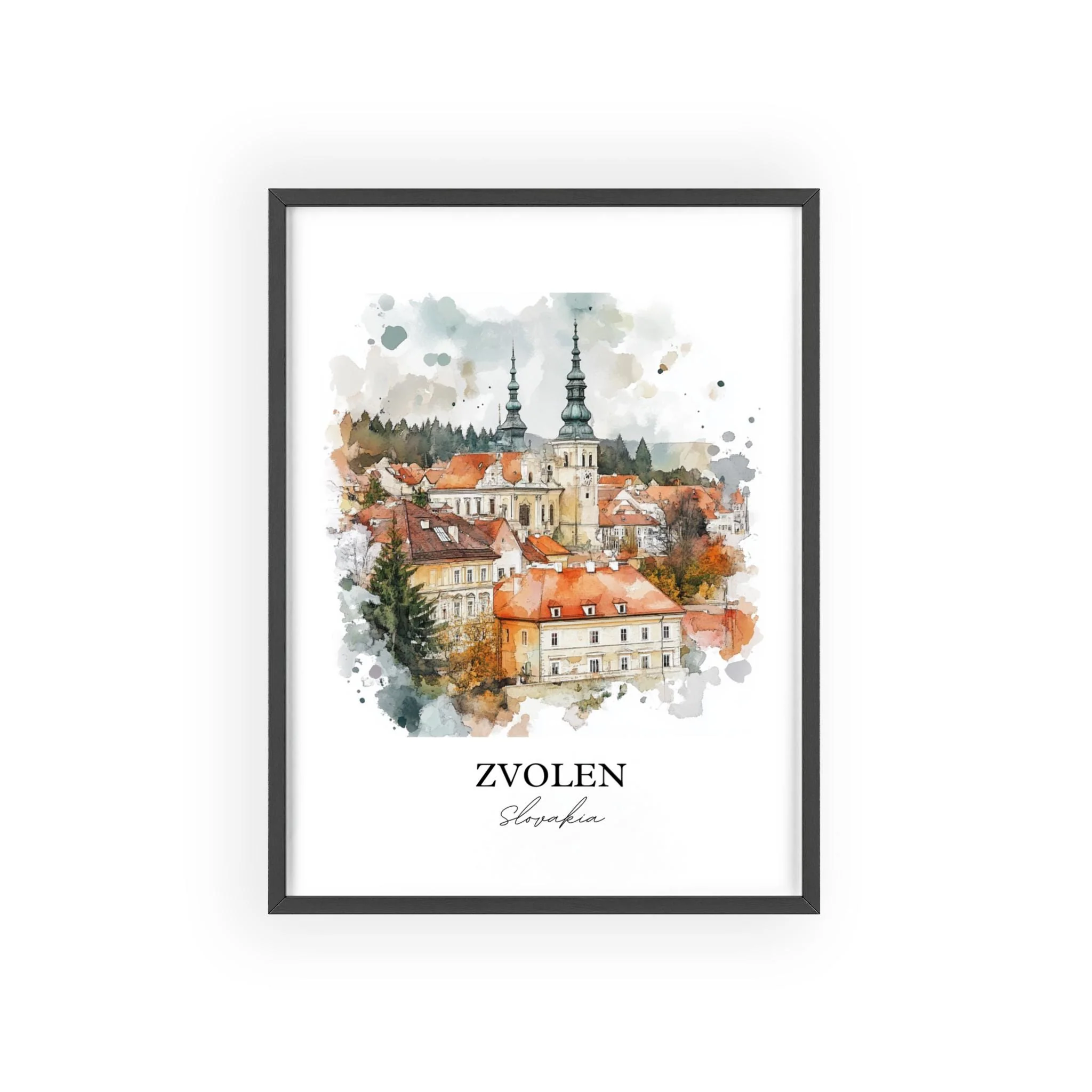 Zvolen, Slovakia – Watercolor Art Print - Image 7