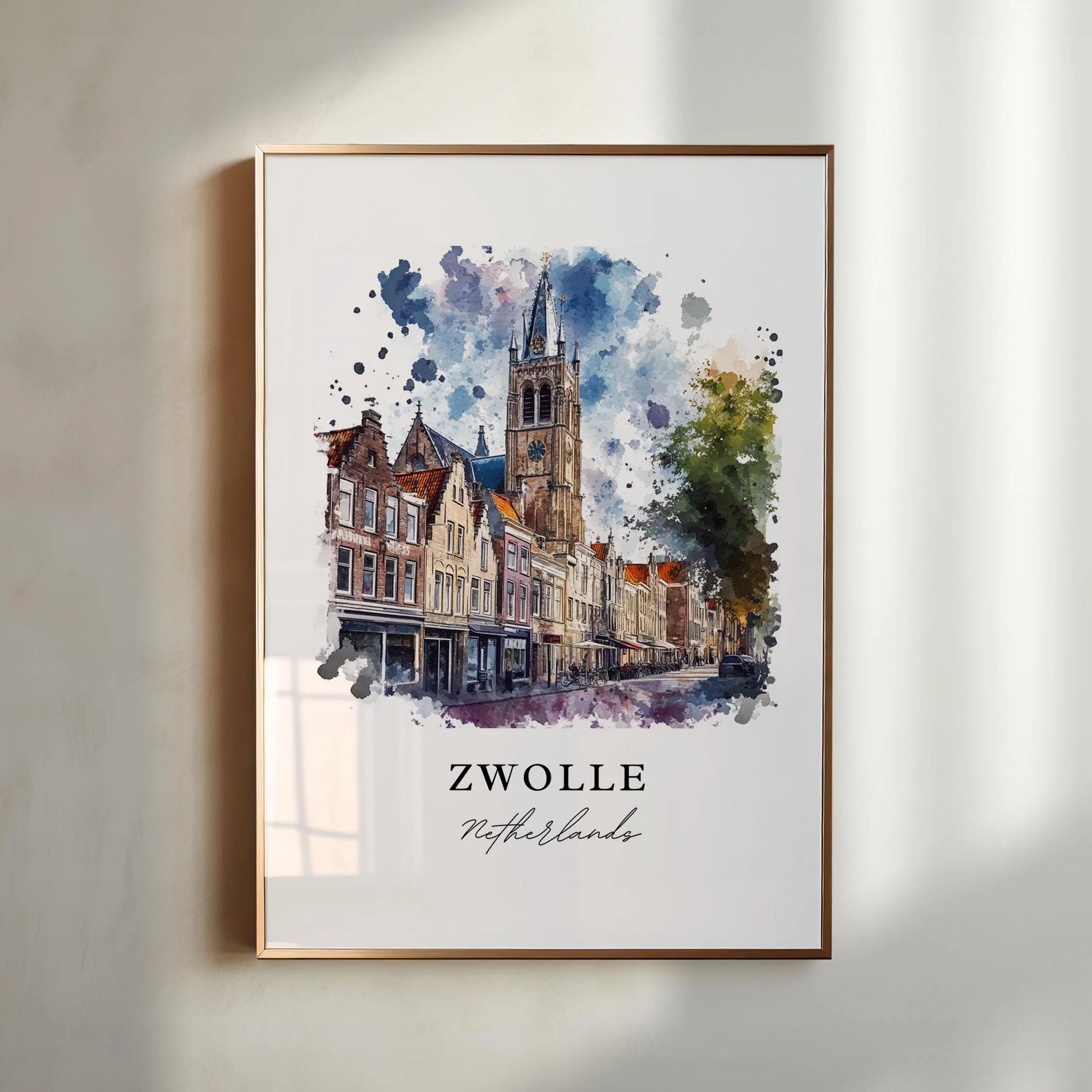 Zwolle, Netherlands – Watercolor Art Print